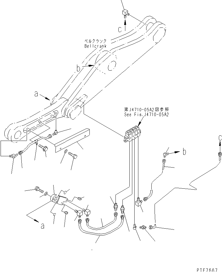REMOTE GREASE (LIFT ARM AND BELLCRANK LINE)                      (WITH AUTO GREASE SYSTEM)(#53001-53301) — komatsu parts diagram