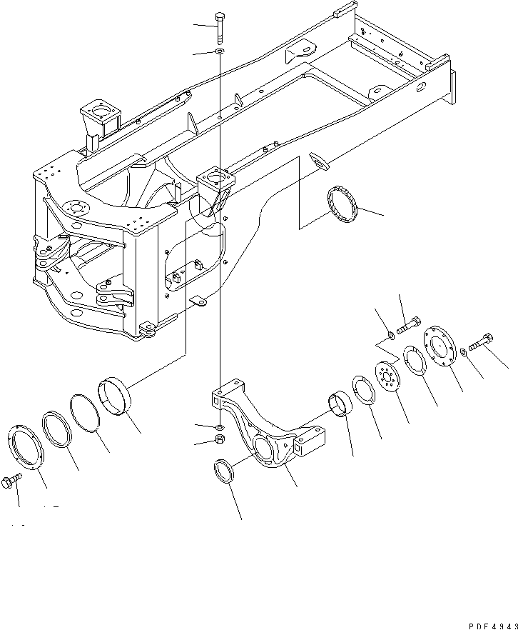 REAR AXLE SUPPORT — komatsu parts diagram