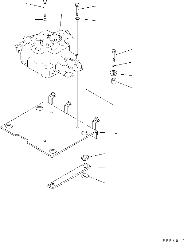LOADER CONTROL VALVE (CONTROL VALVE MOUNTING PARTS) — komatsu parts diagram