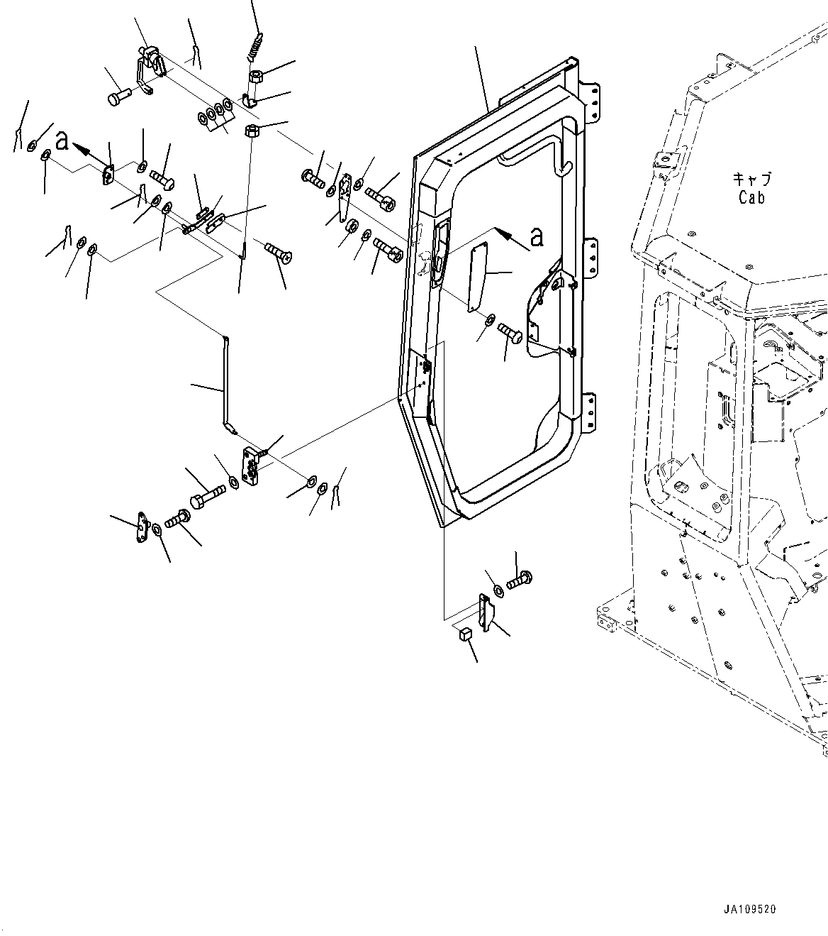 Cab, Door and Latch, R.H. (With Gateway Function Controller, For Product Appeal Up)(#45001-) — komatsu parts diagram