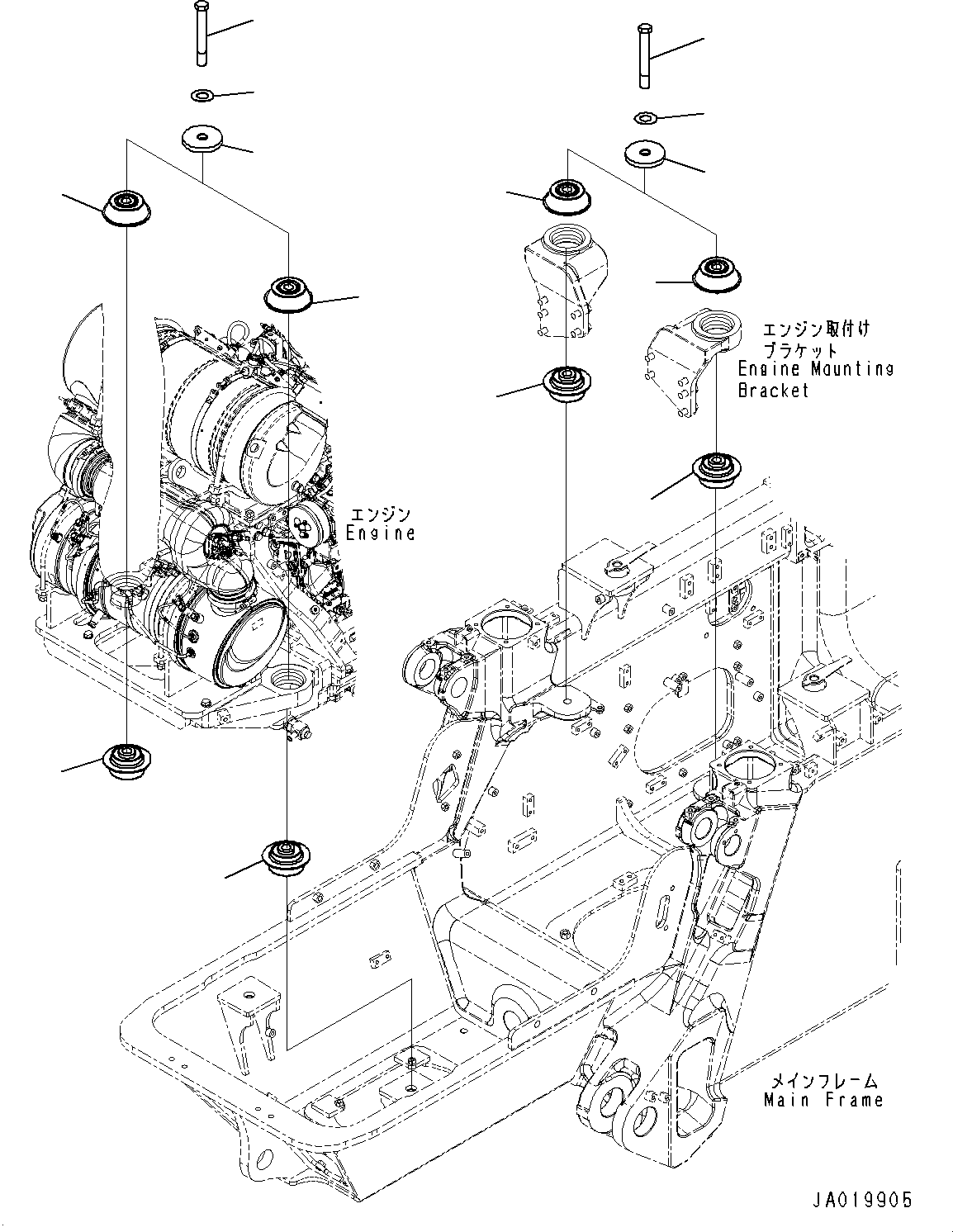 Engine Mounting, (#40001-) — komatsu parts diagram