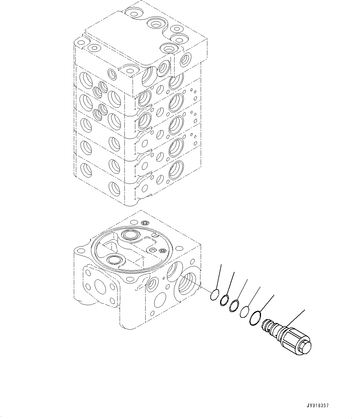 Control Valve, 5-Valve (12/12)(#40001-) — komatsu parts diagram