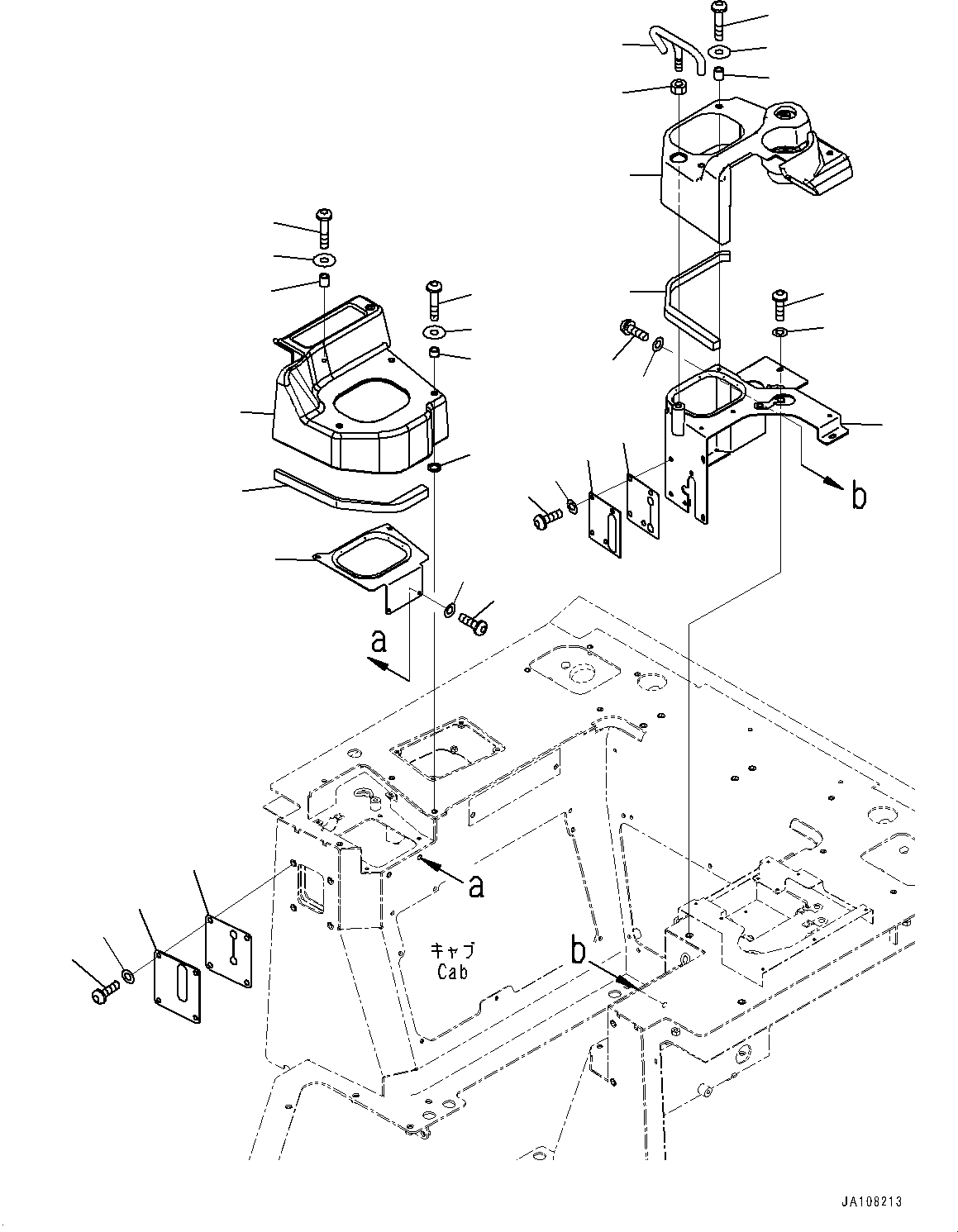 Cab, Console (With Gateway Function Controller, For Product Appeal Up)(#45001-) — komatsu parts diagram