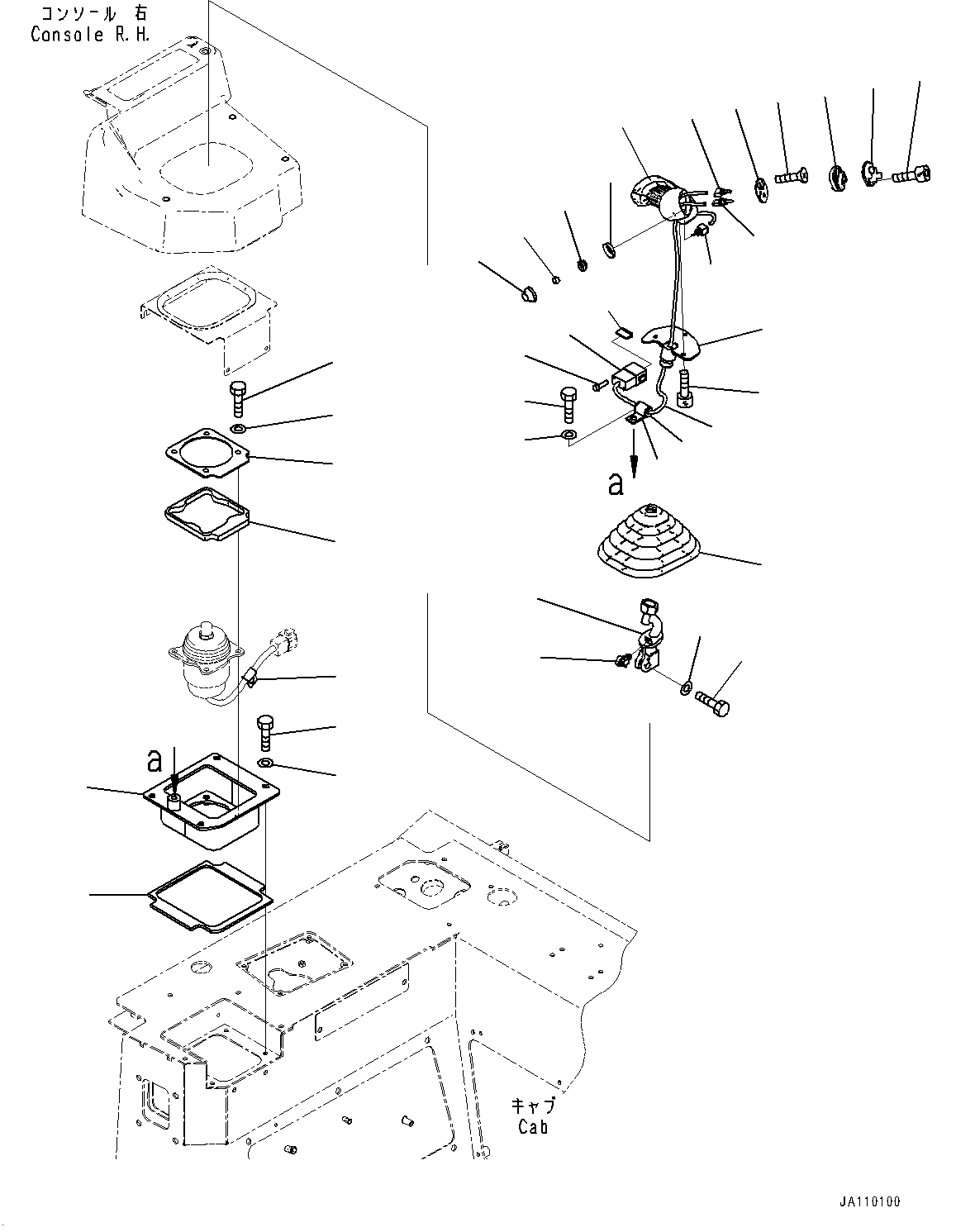 Cab, Work Equipment Control Lever(#45001-) — komatsu parts diagram