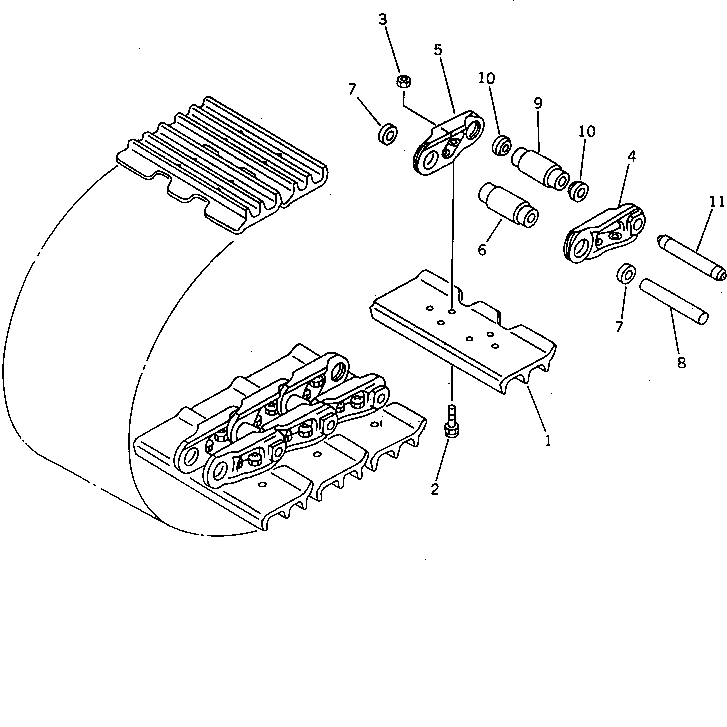 TRACK SHOE (MASTER PIN TYPE) (TRIPLE GROUSER)(#50001-50060) — komatsu parts diagram