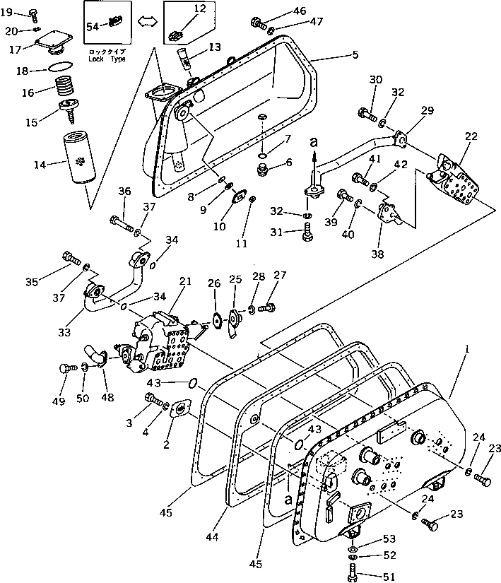 HYDRAULIC TANK AND FILTER (1/2) (FOR STRAIGHT TILT DOZER + AUX.  FARMING TOOL) — komatsu parts diagram