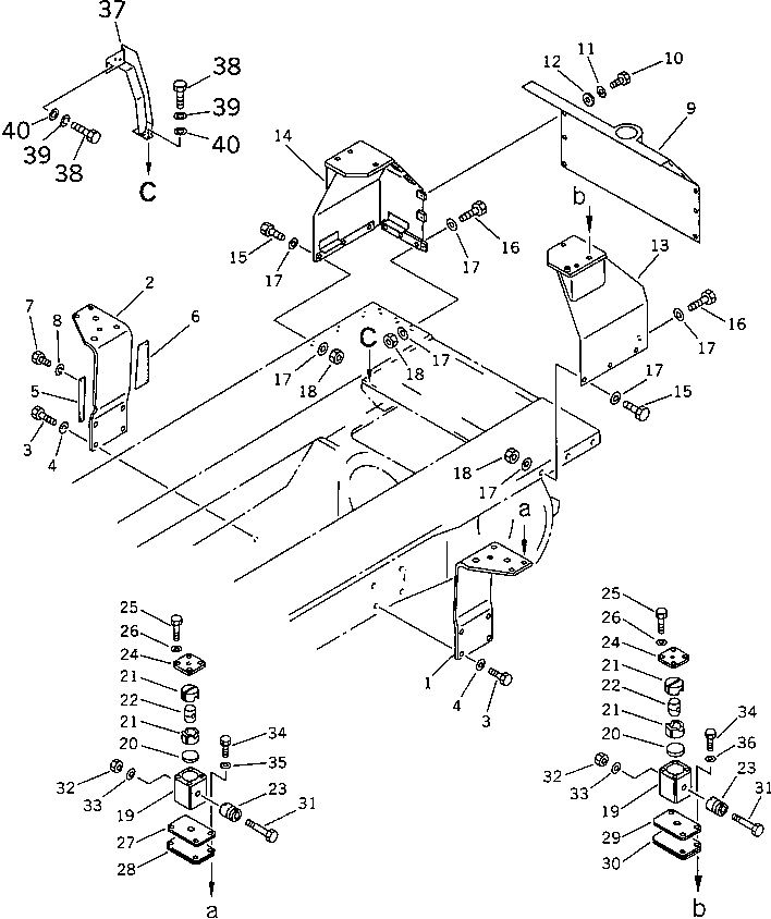 STEEL CAB MOUNT(#50044-) — komatsu parts diagram