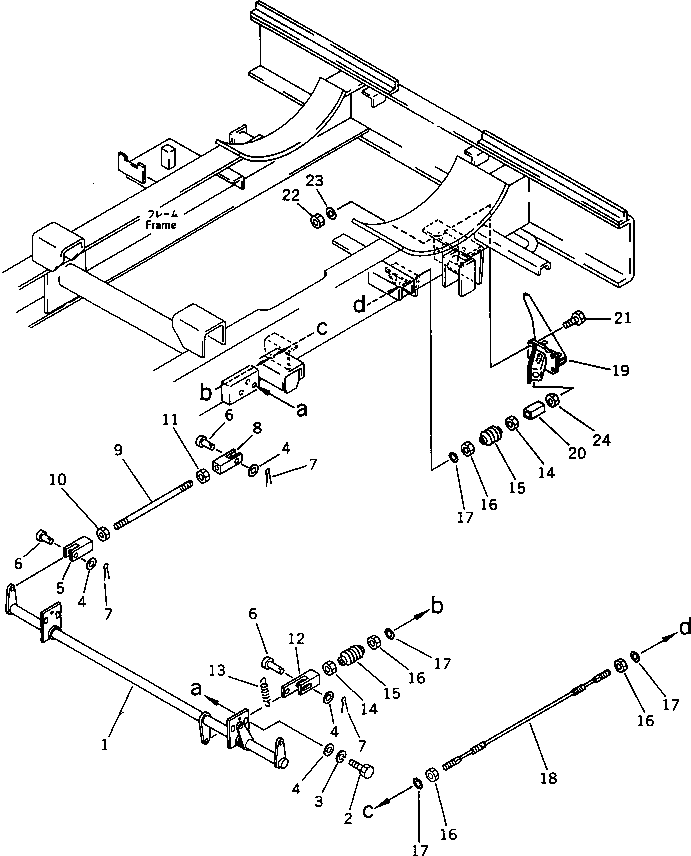 PARKING BRAKE LINKAGE(FOR OVER RUN BRAKE SYSTEM) — komatsu parts diagram