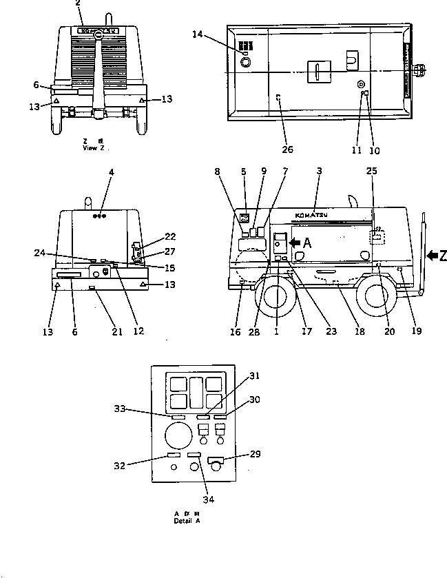 MARKS AND PLATES(FRENCH) — komatsu parts diagram