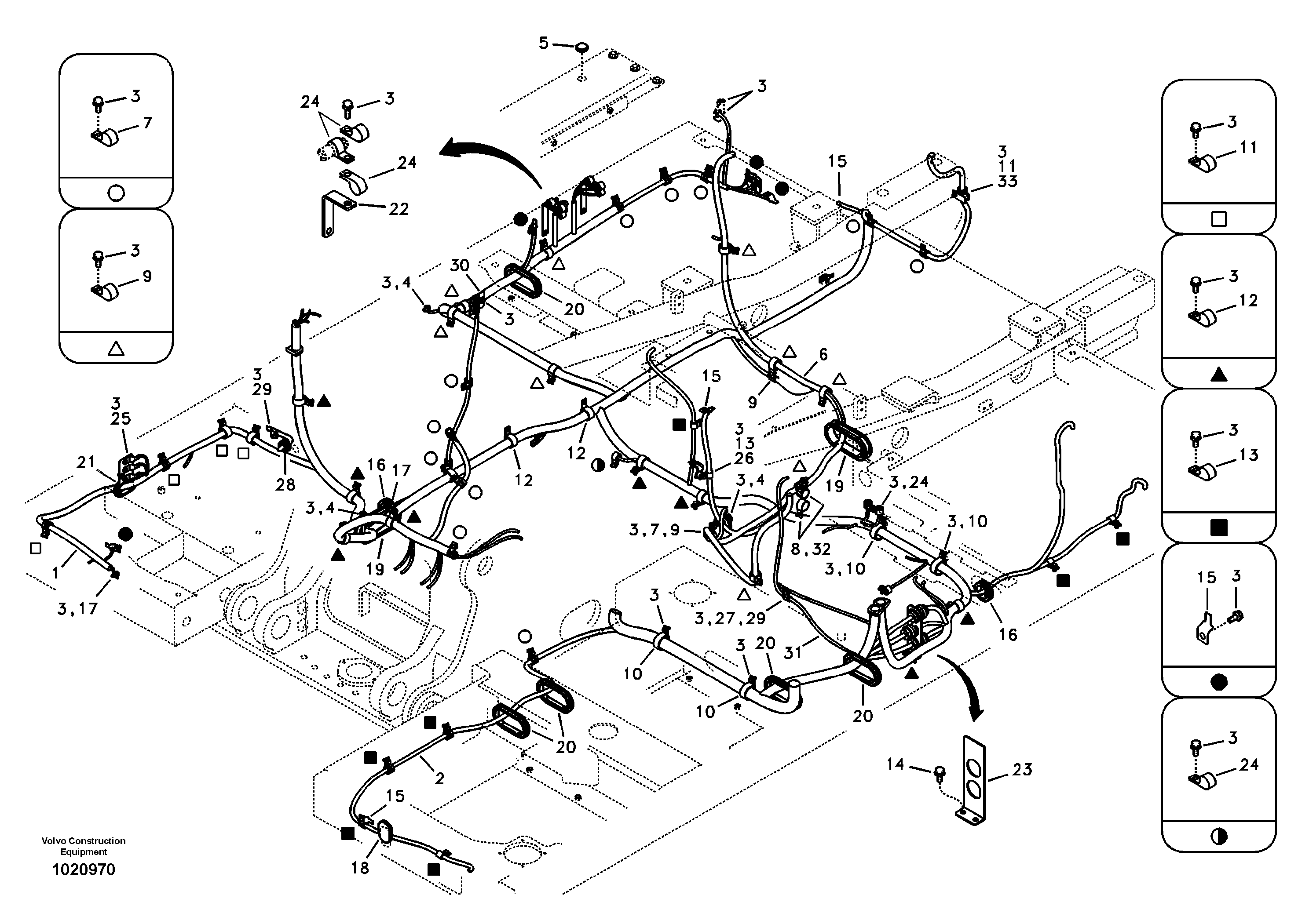 Cable and wire harness, main — volvo parts diagram