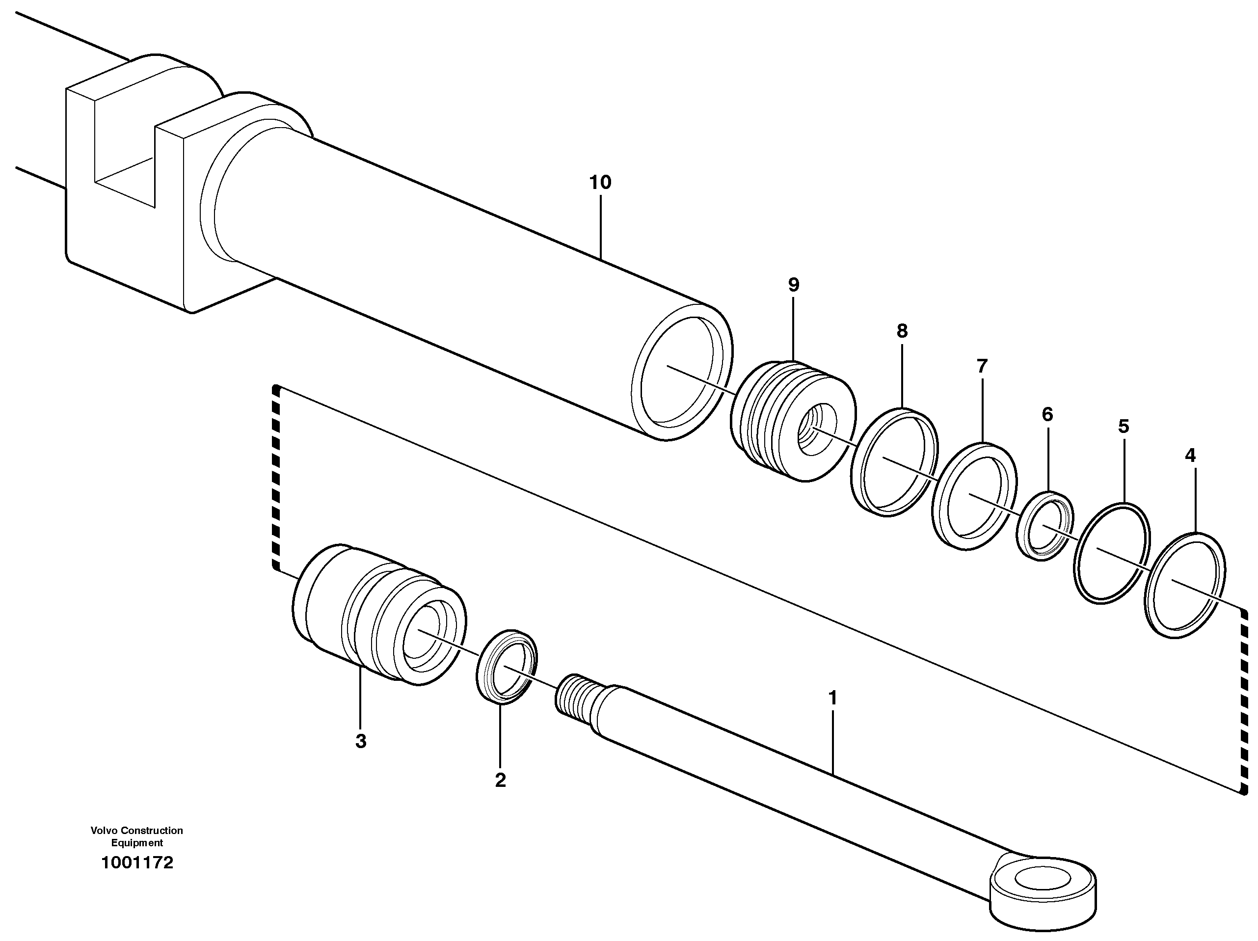 Hydraulic cylinder 82556 — volvo parts diagram