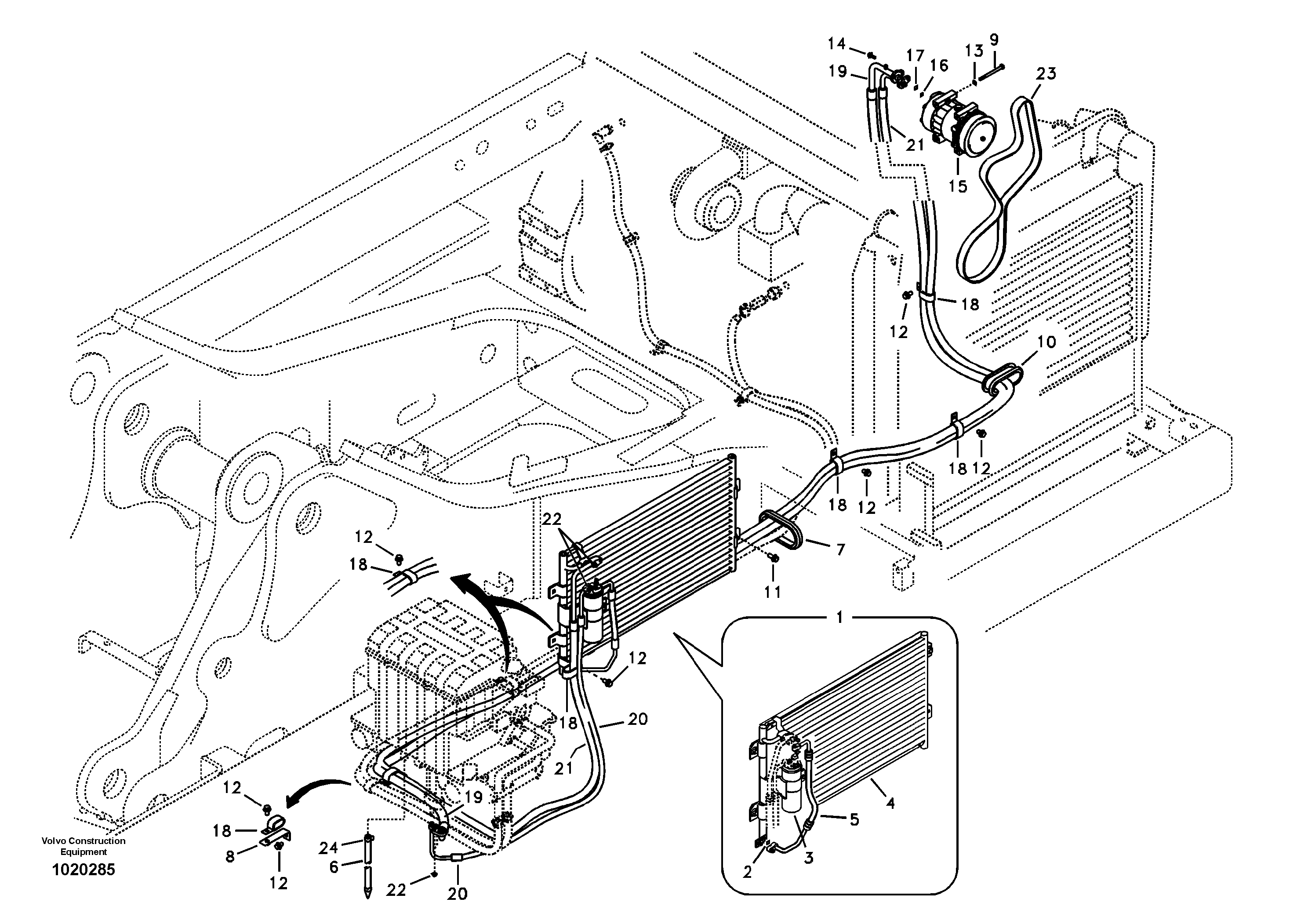 Air conditioning unit line — volvo parts diagram