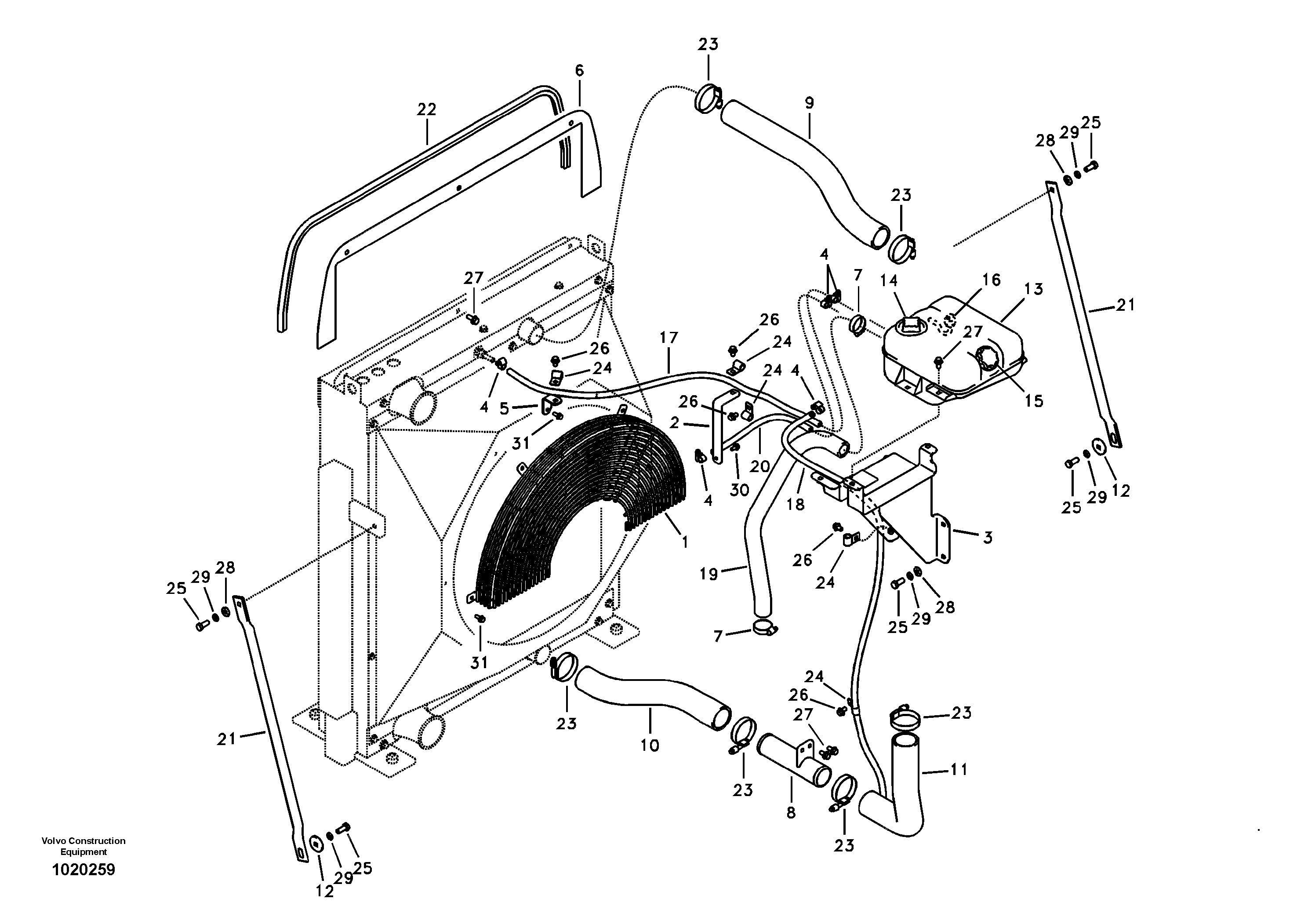 Cooling system — volvo parts diagram