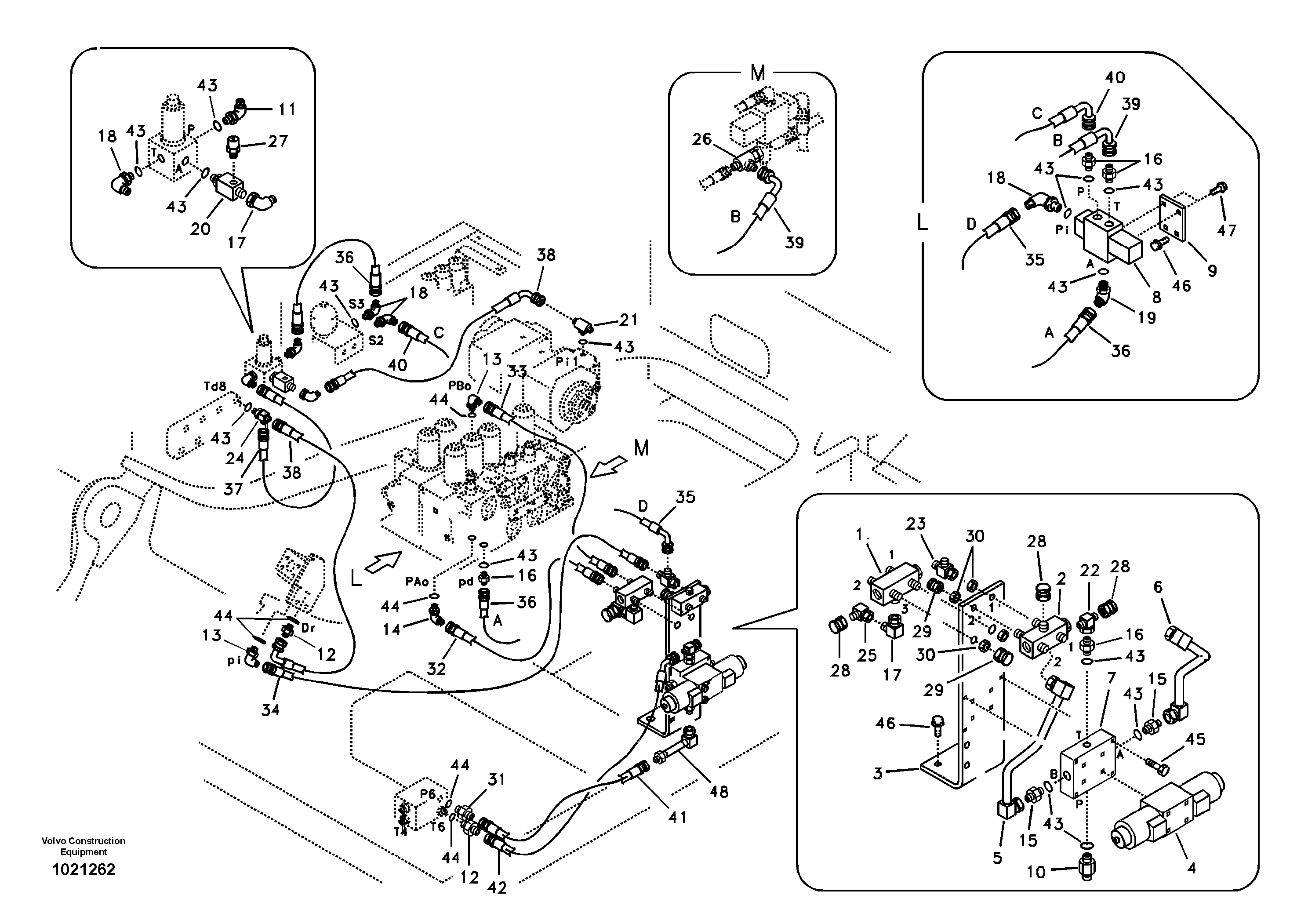 Working hydraulic, hammer and shear for 1st pump flow — volvo parts diagram