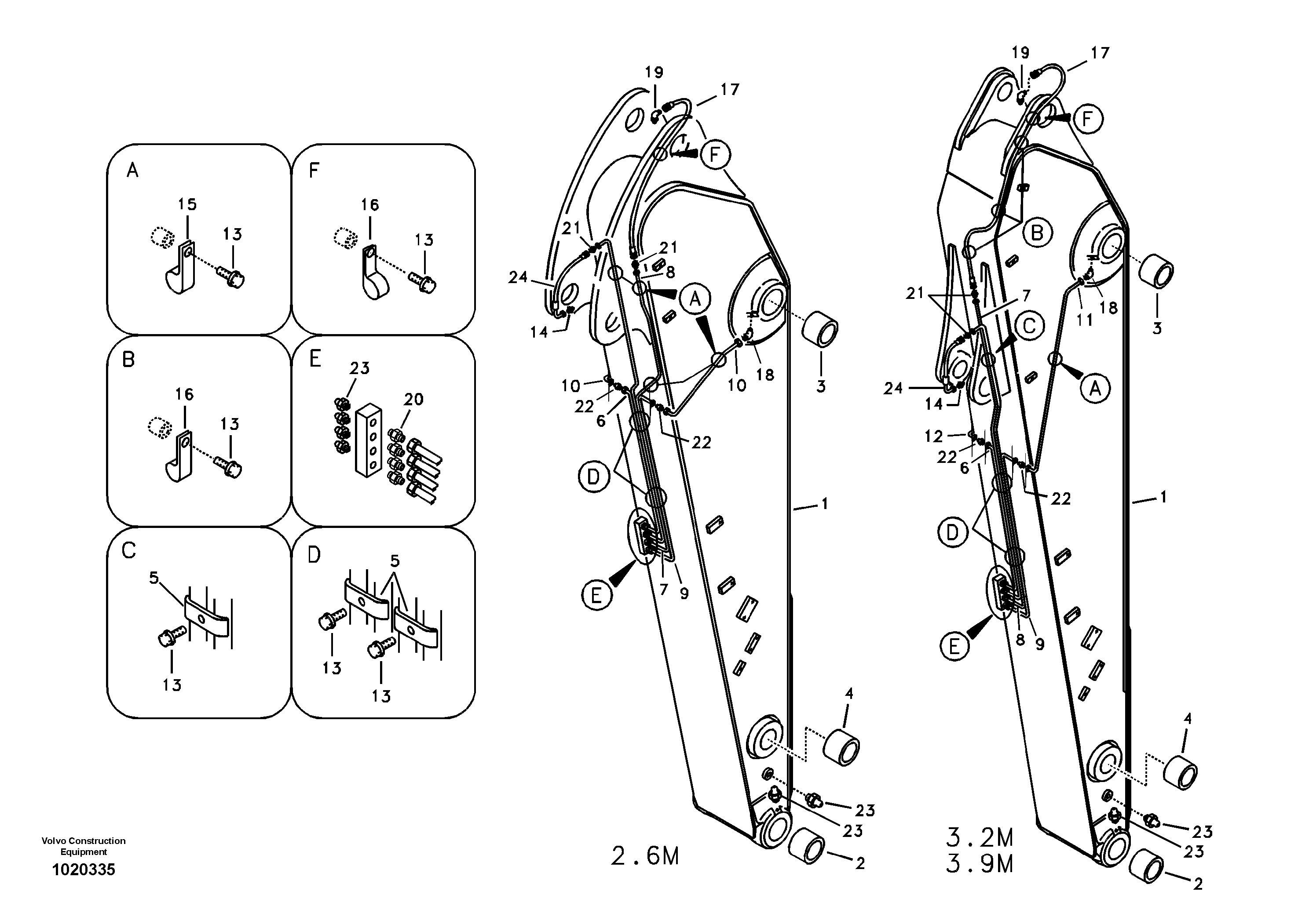 Dipper arm cylinder — volvo parts diagram