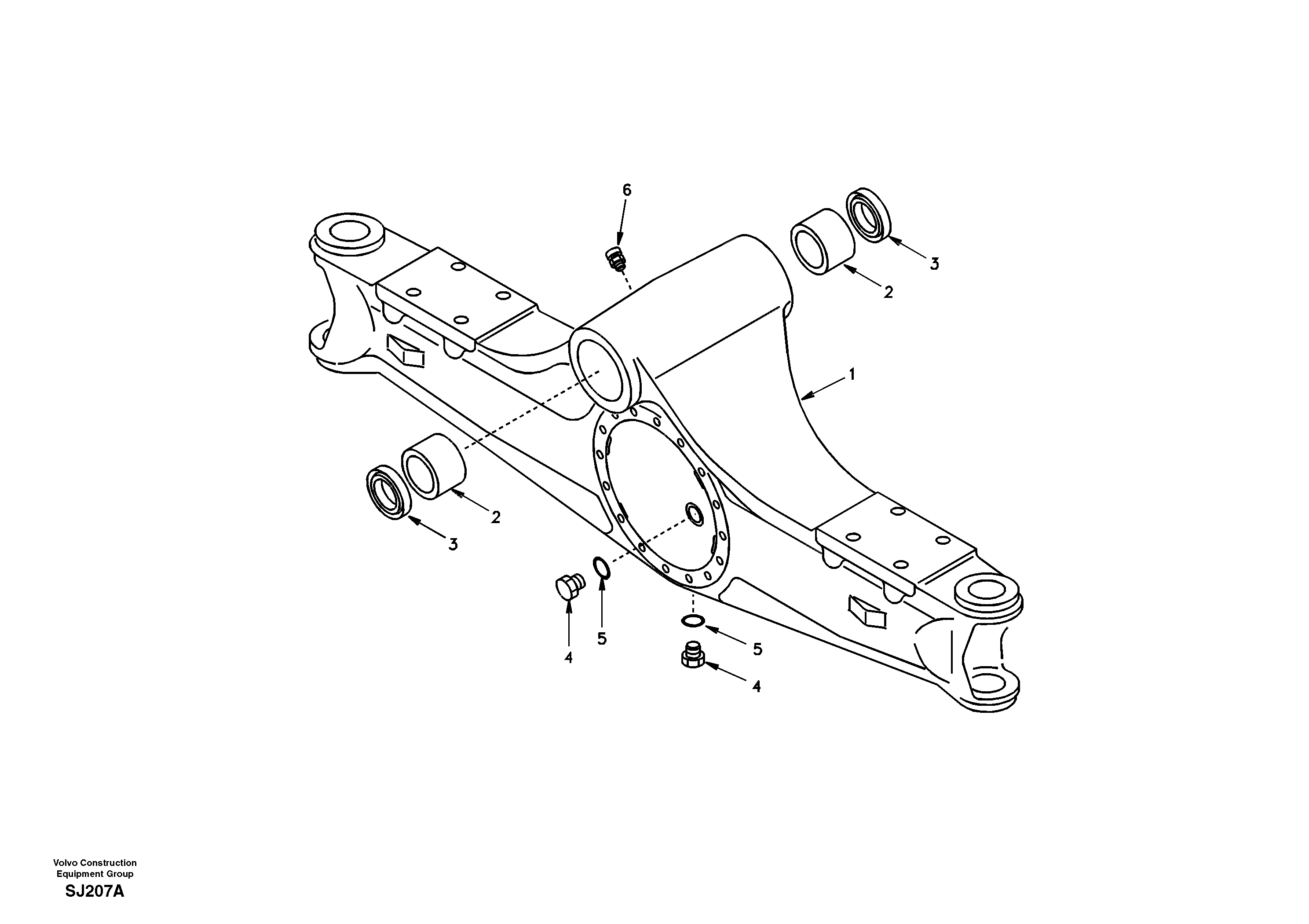 Housing, front axle — volvo parts diagram