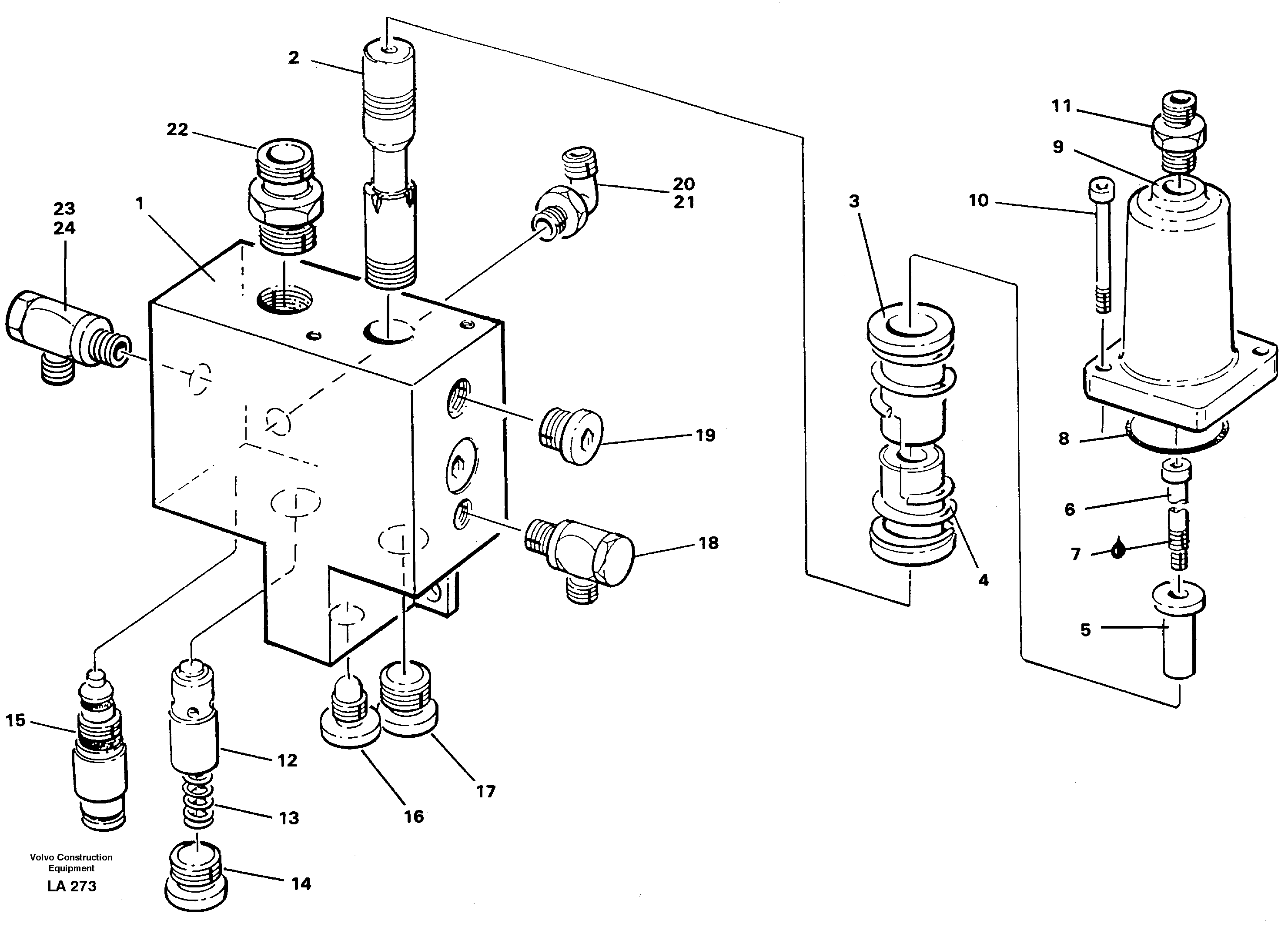 Hose rupture valve, boom cylinder  14268048 — volvo parts diagram