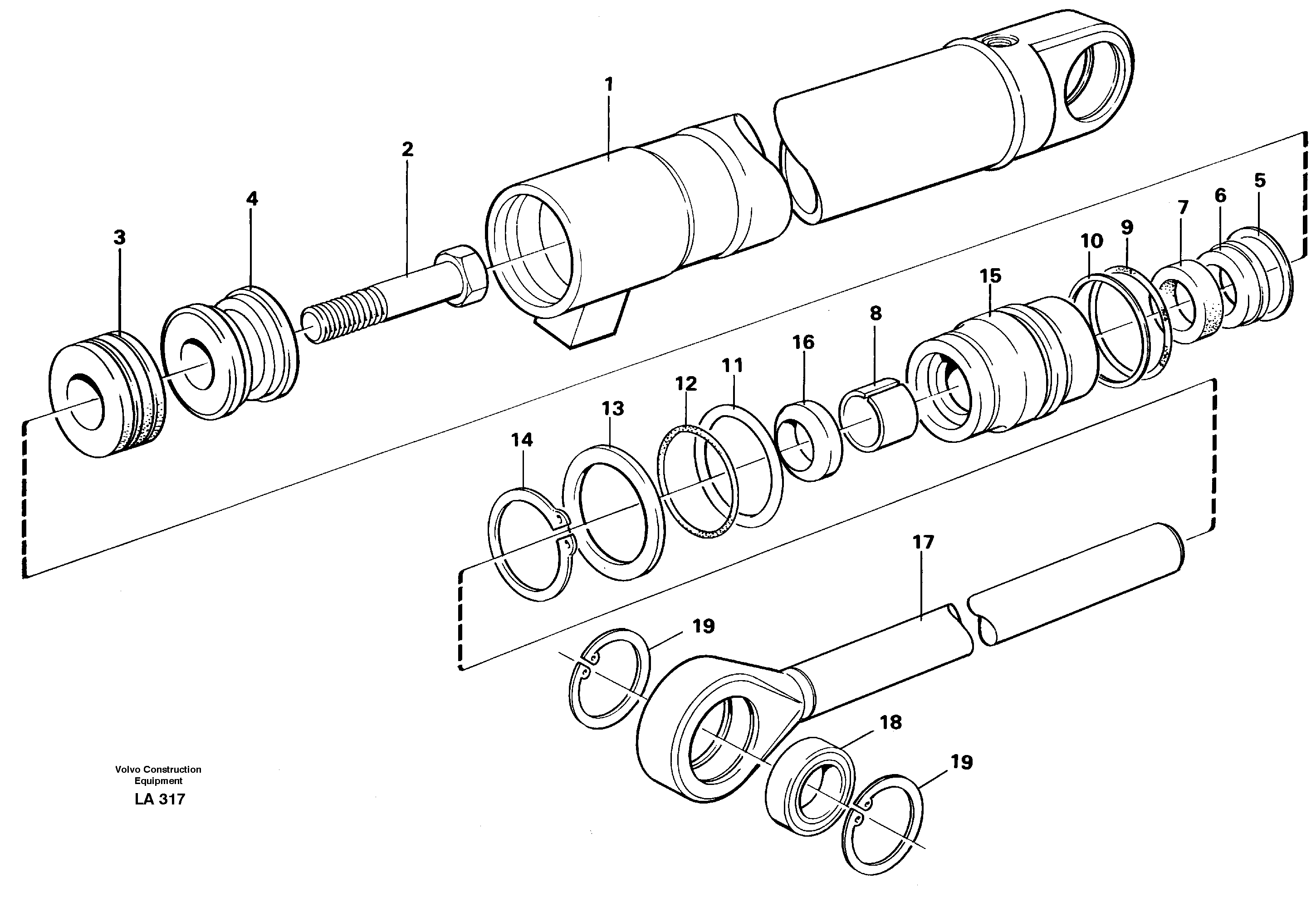 Hydraulic cylinder  14265051 — volvo parts diagram