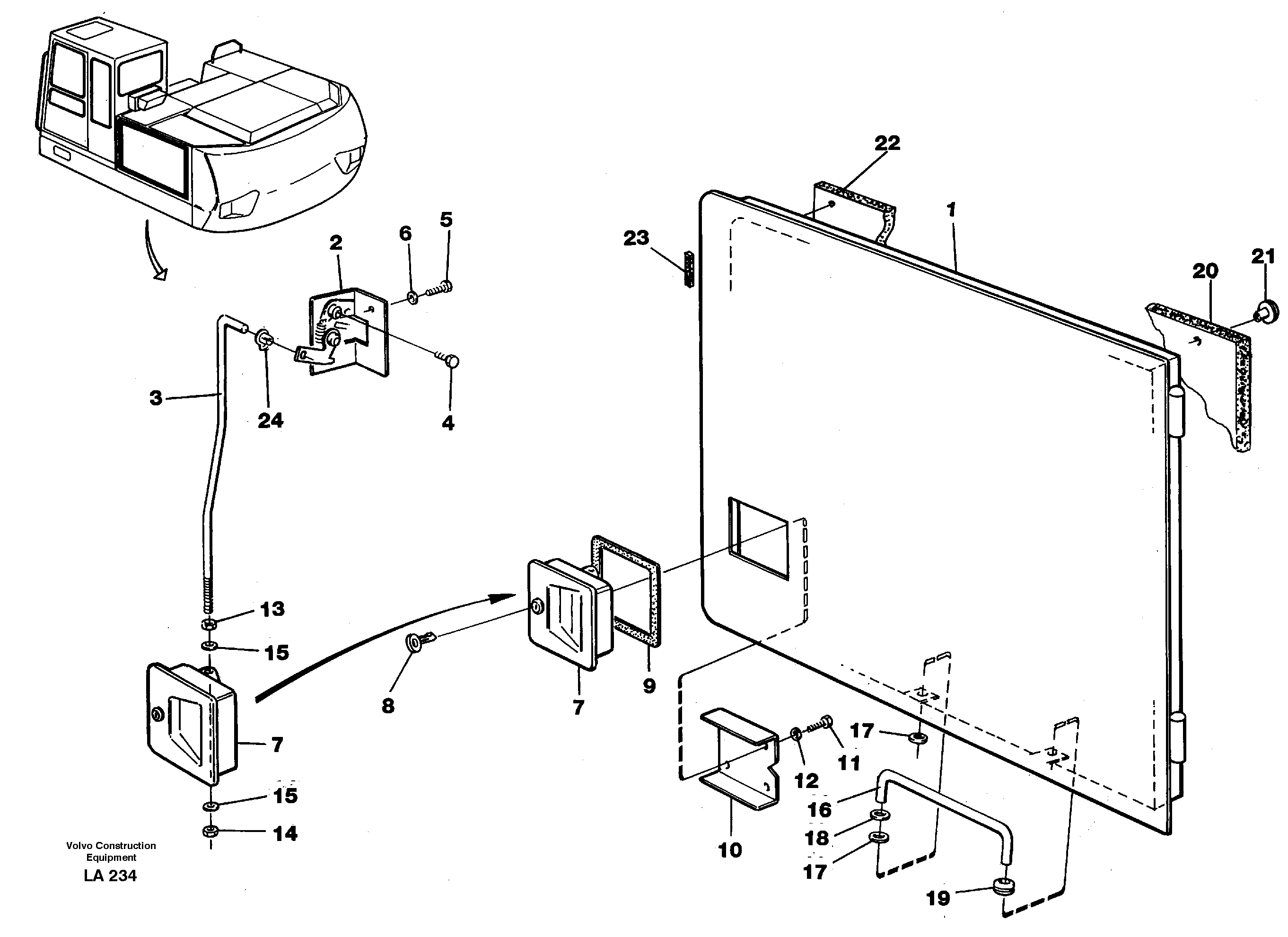 Door, radiator — volvo parts diagram