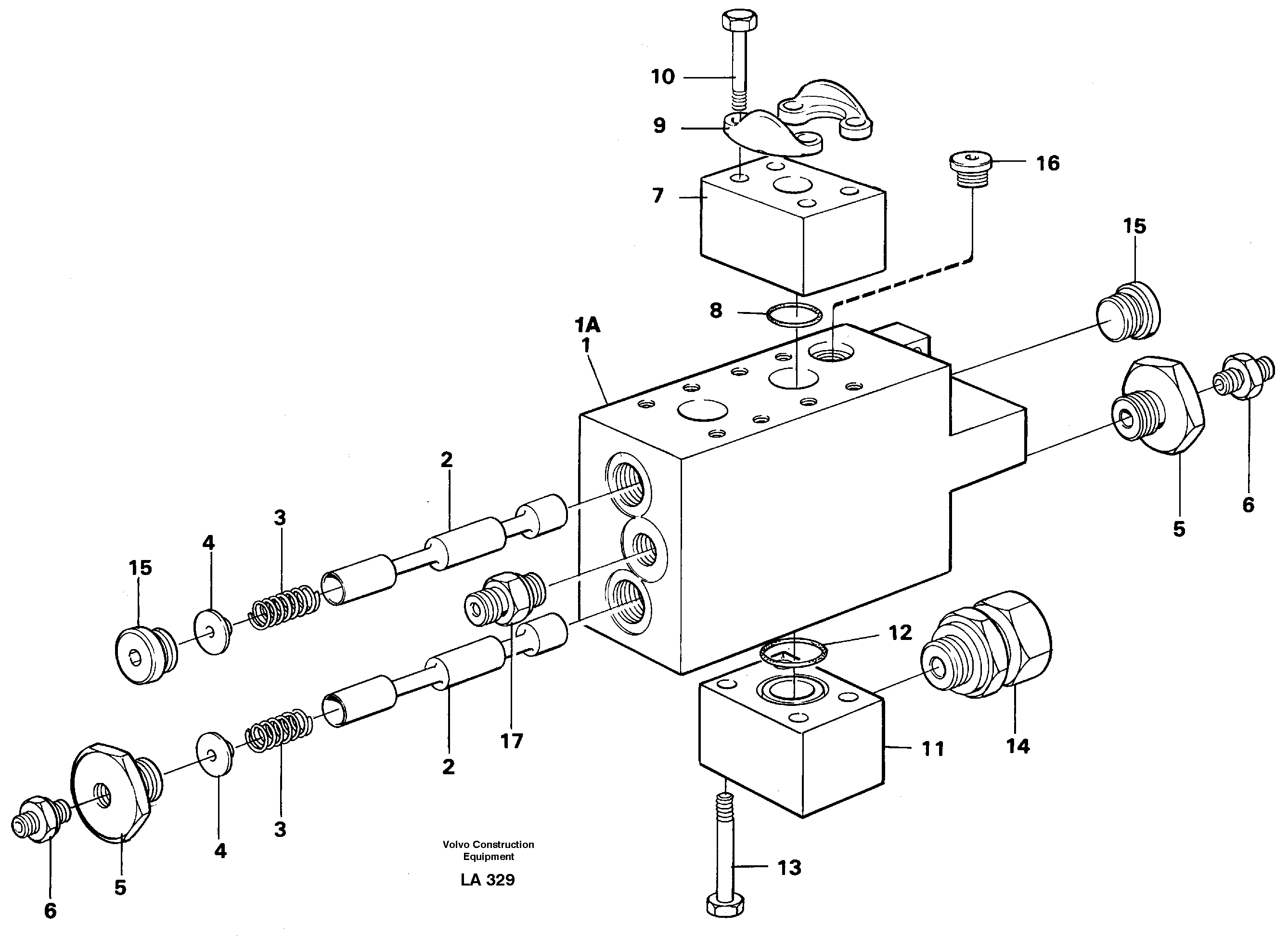 Operating valve, hammer/shears  14258773 — volvo parts diagram