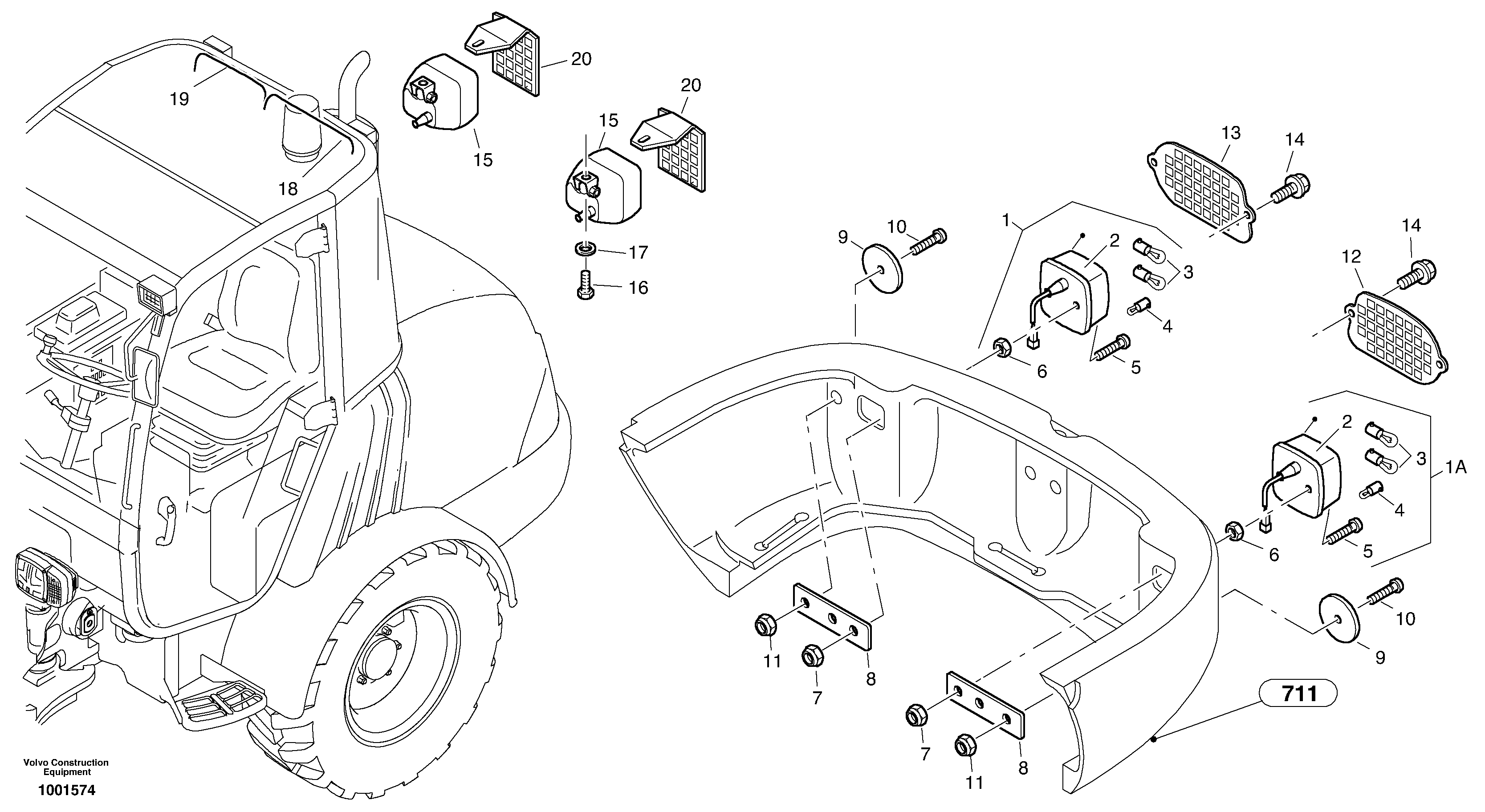 Lighting, rear — volvo parts diagram