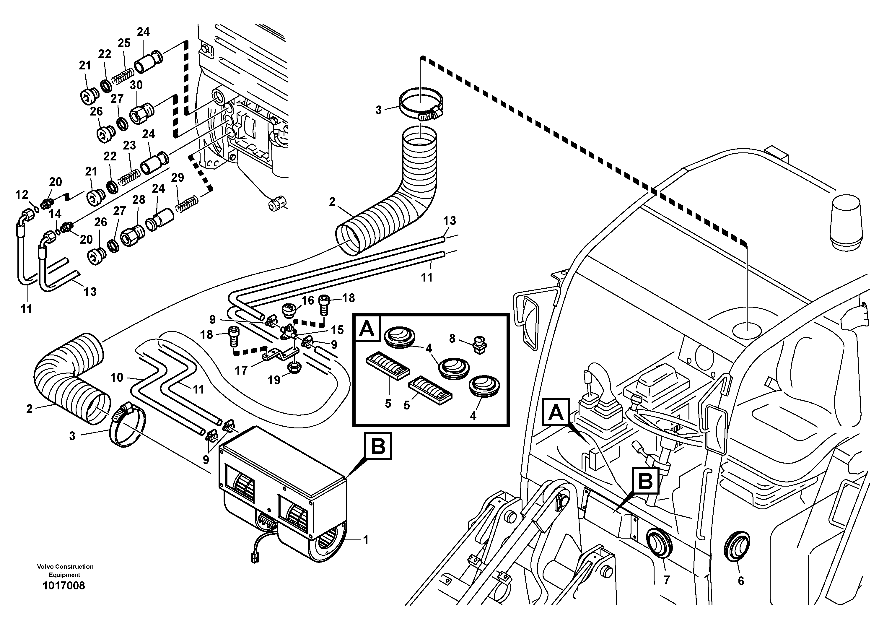 Heater 11390336, 11390436 — volvo parts diagram