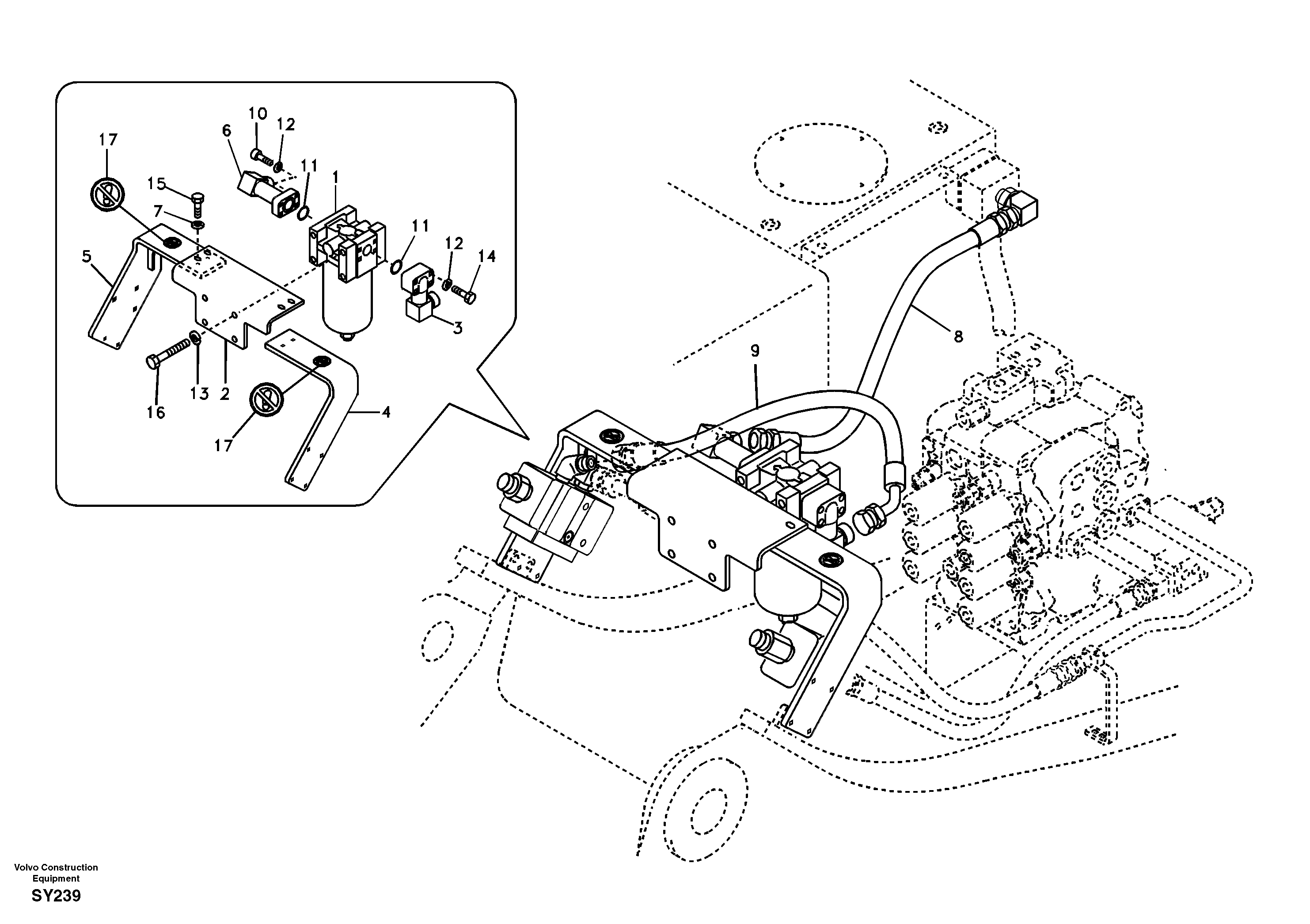 Working hydraulic, hammer and shear for return filter — volvo parts diagram