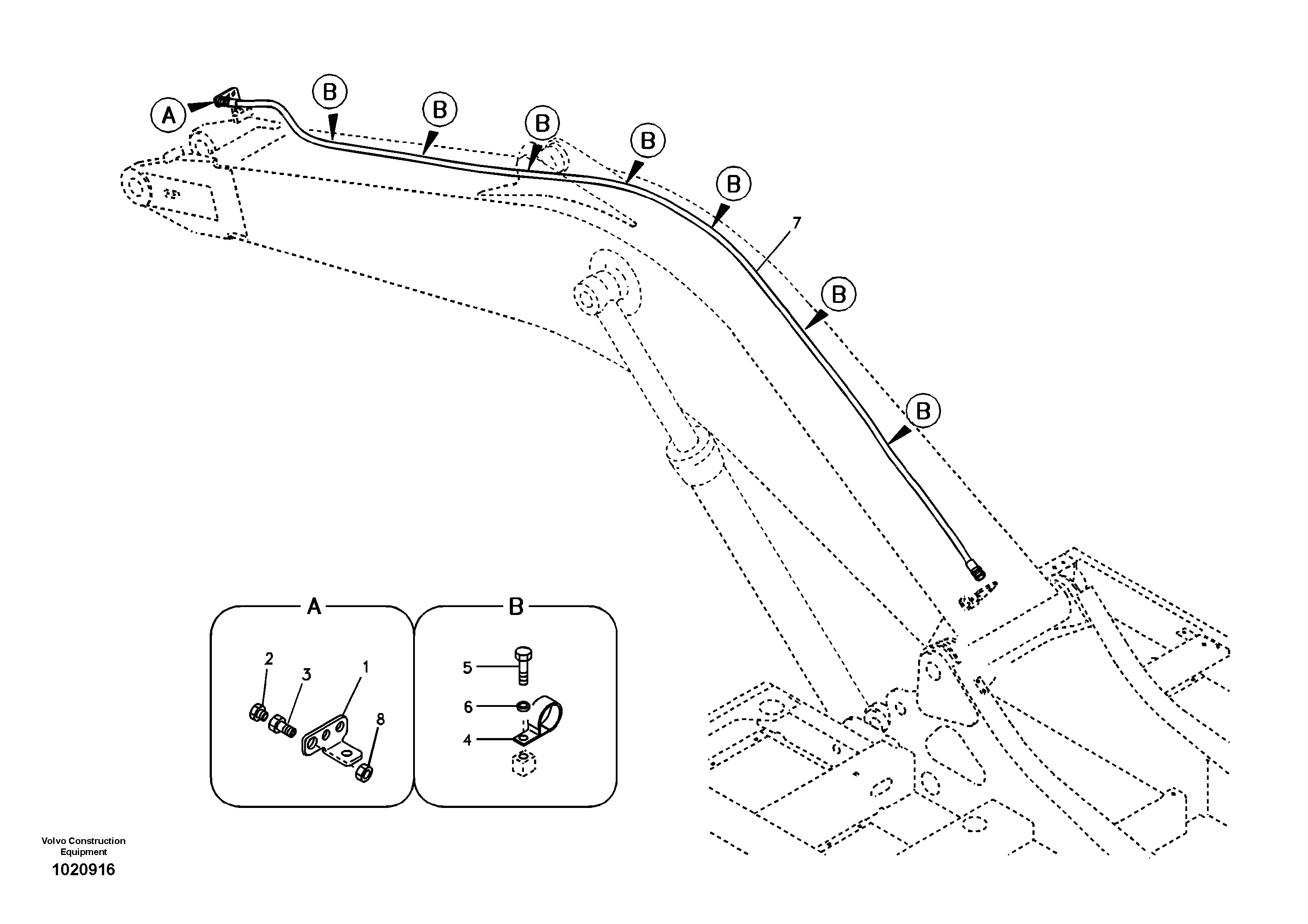Working hydraulic, oil leak on boom — volvo parts diagram