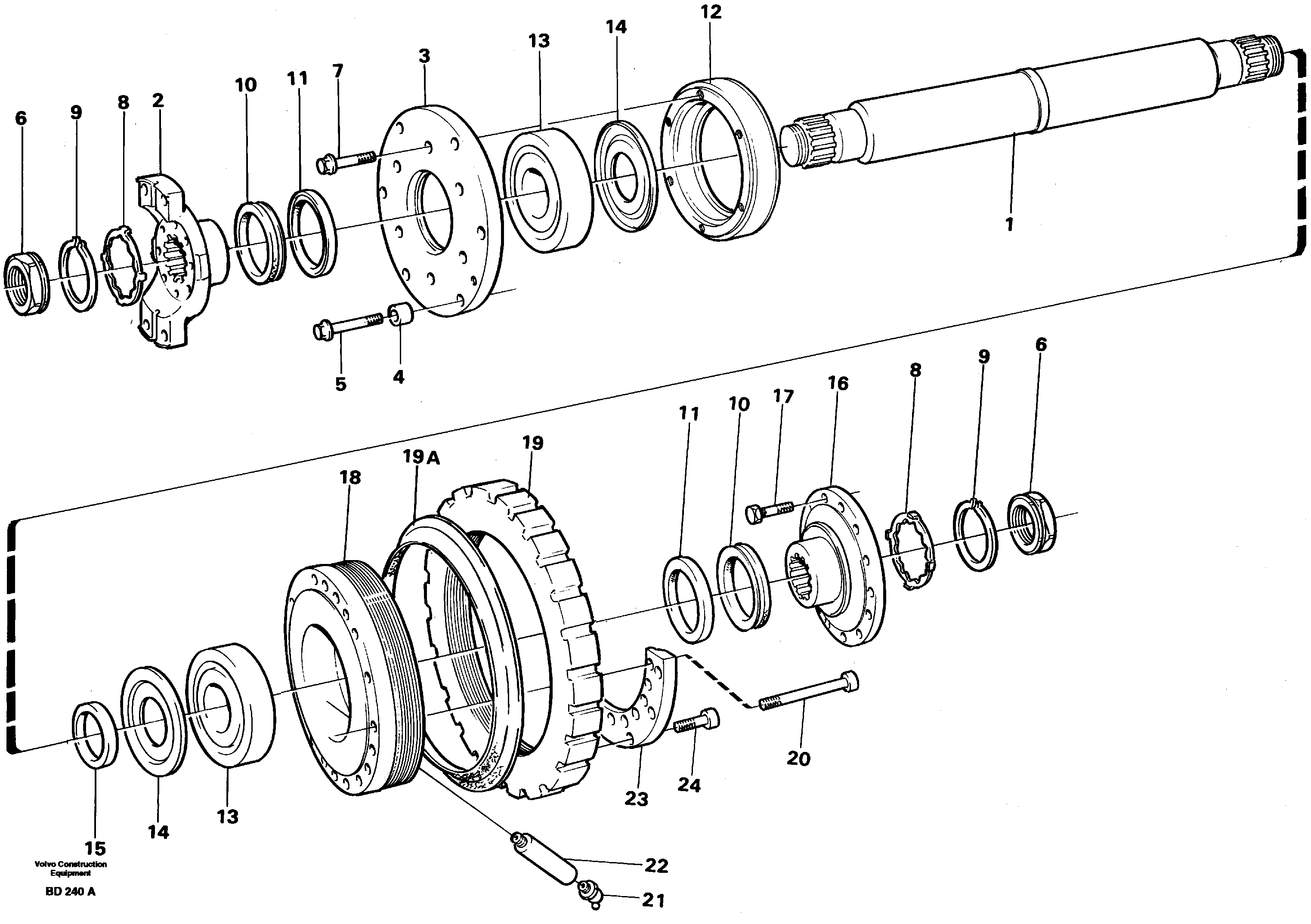 Intermediate shaft SER NO - 1300, SER NO - 1304 (USA) — volvo parts diagram