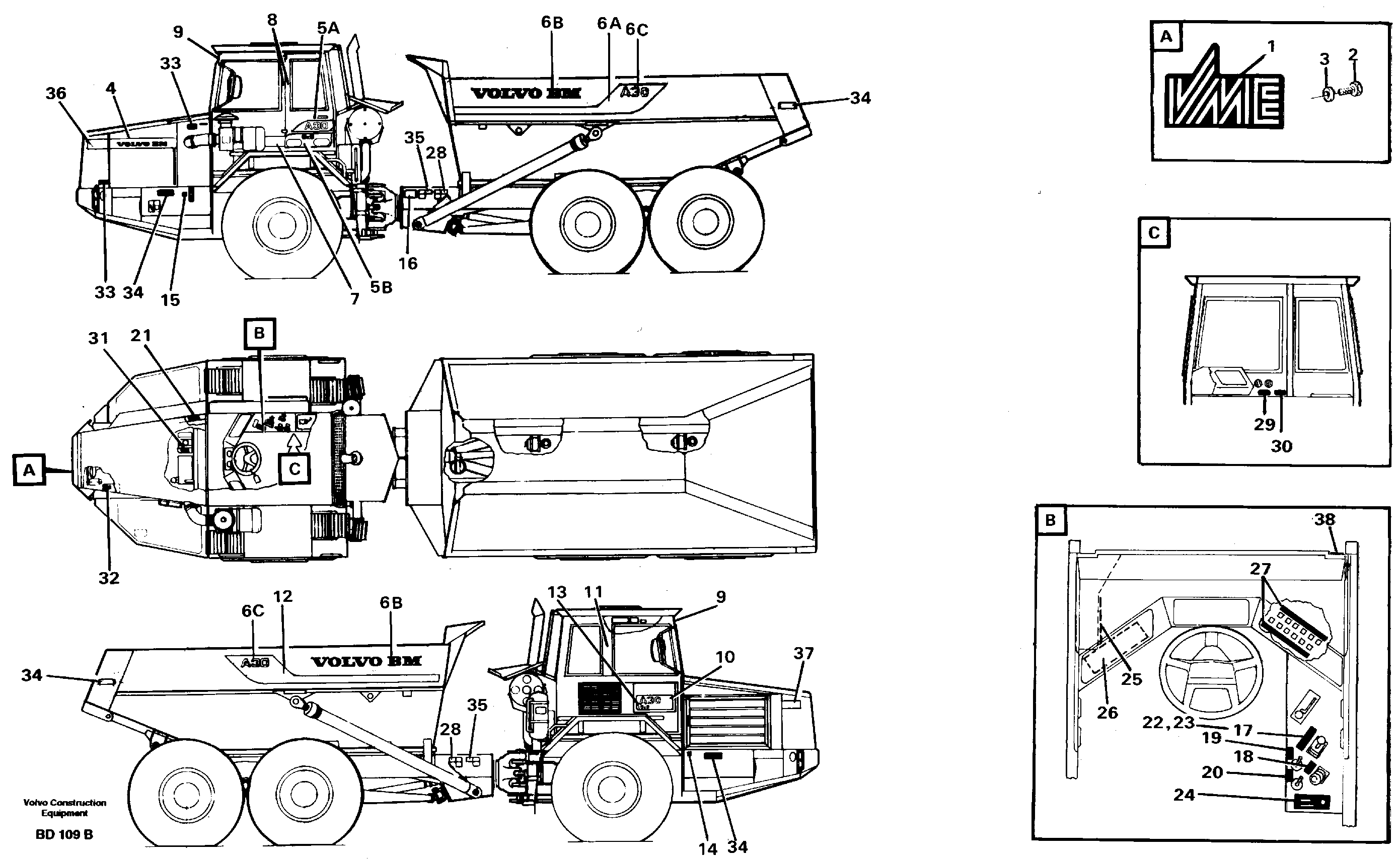 Transfer SER NO - 1705 — volvo parts diagram