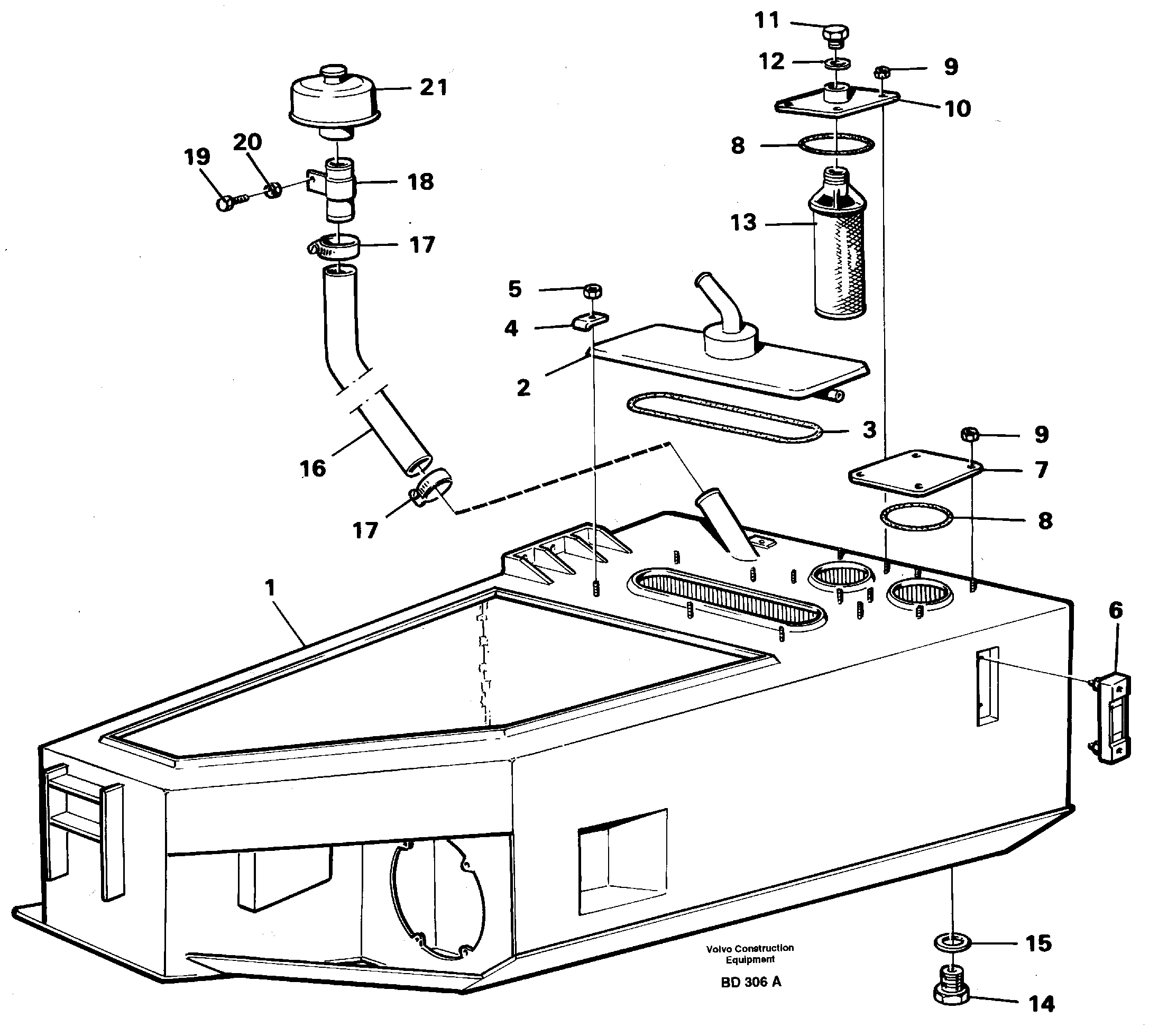 Hydraulic oil tank — volvo parts diagram