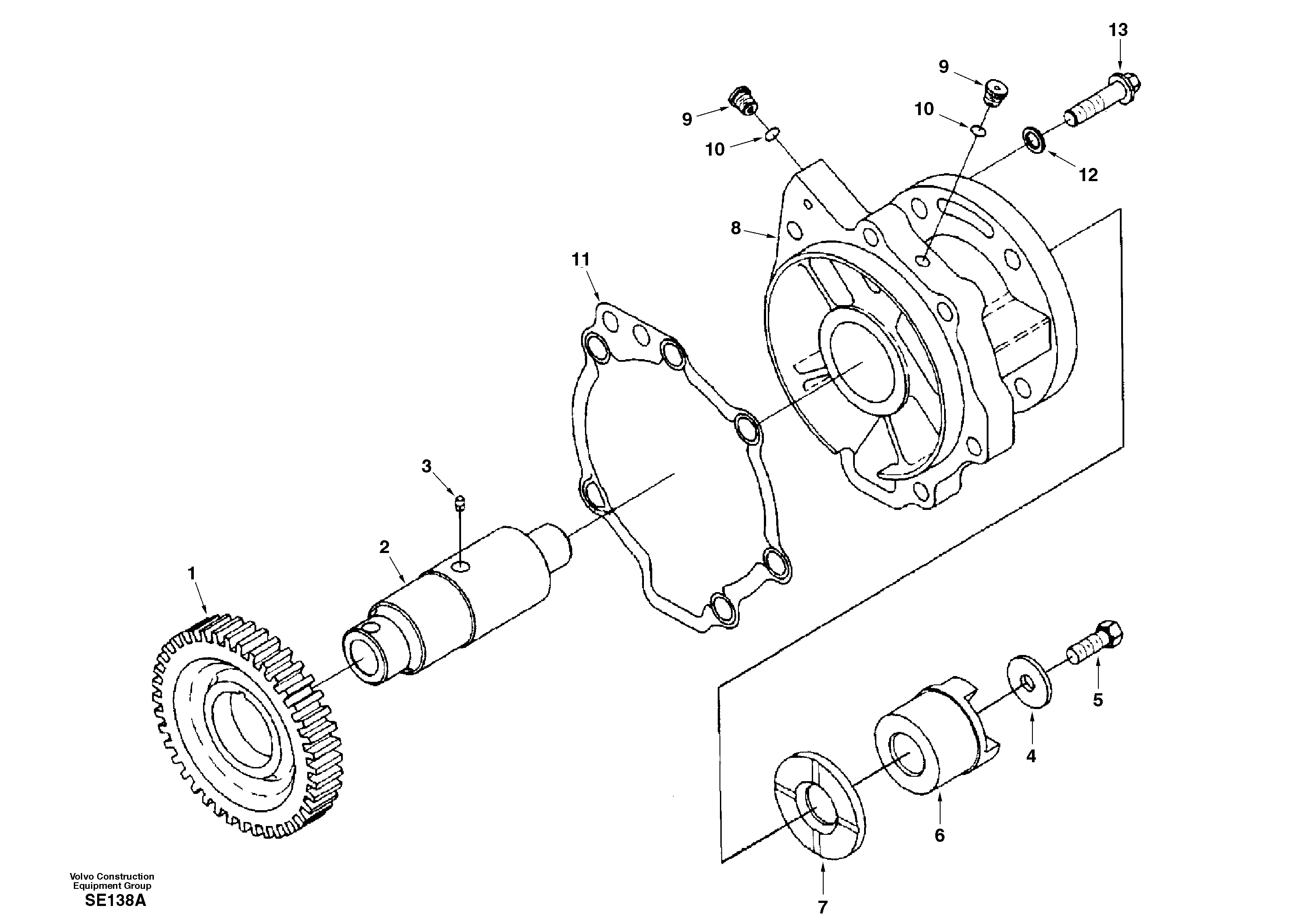 Drive for injection pump — volvo parts diagram