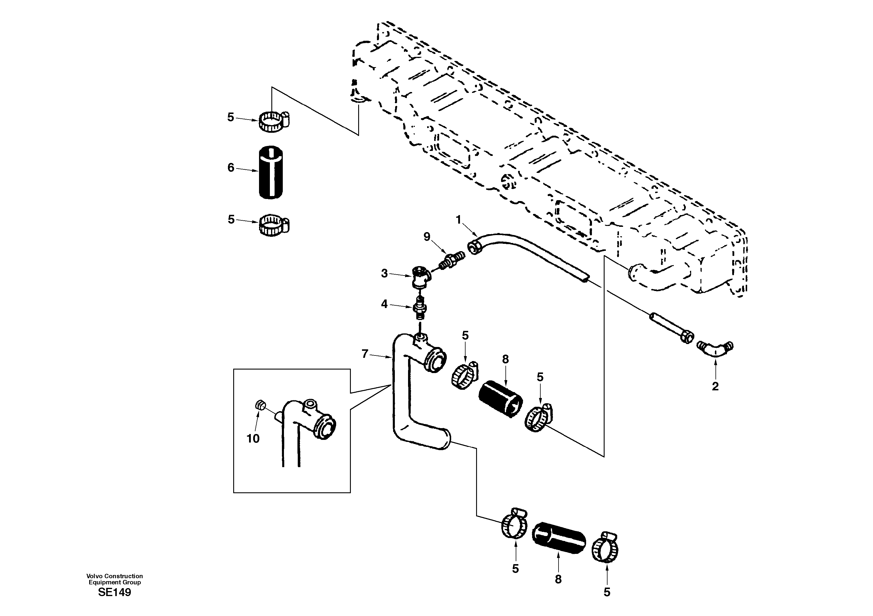 Charge air cooler, plumbing — volvo parts diagram