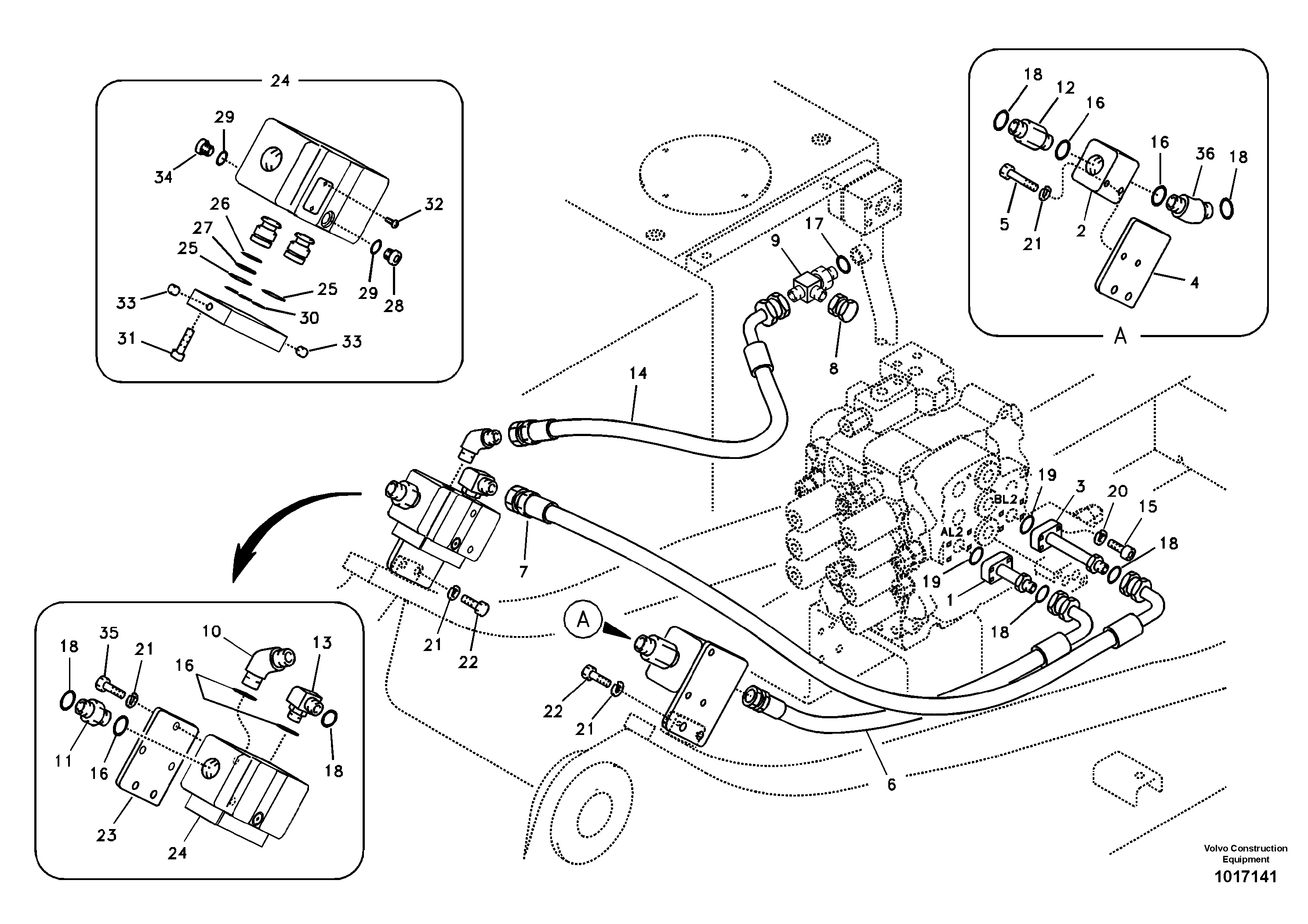 Working hydraulic, hammer and shear for upper — volvo parts diagram