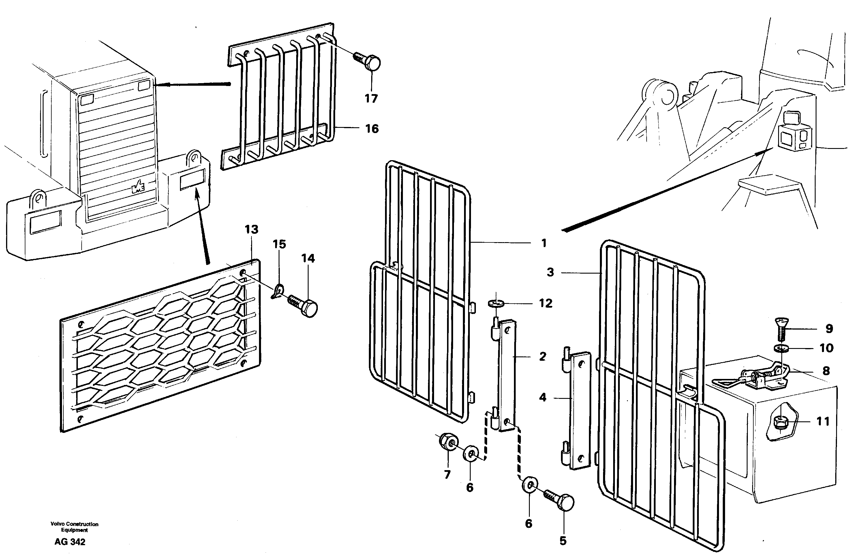 Protection for lighting  92654, 92655, 92656 — volvo parts diagram