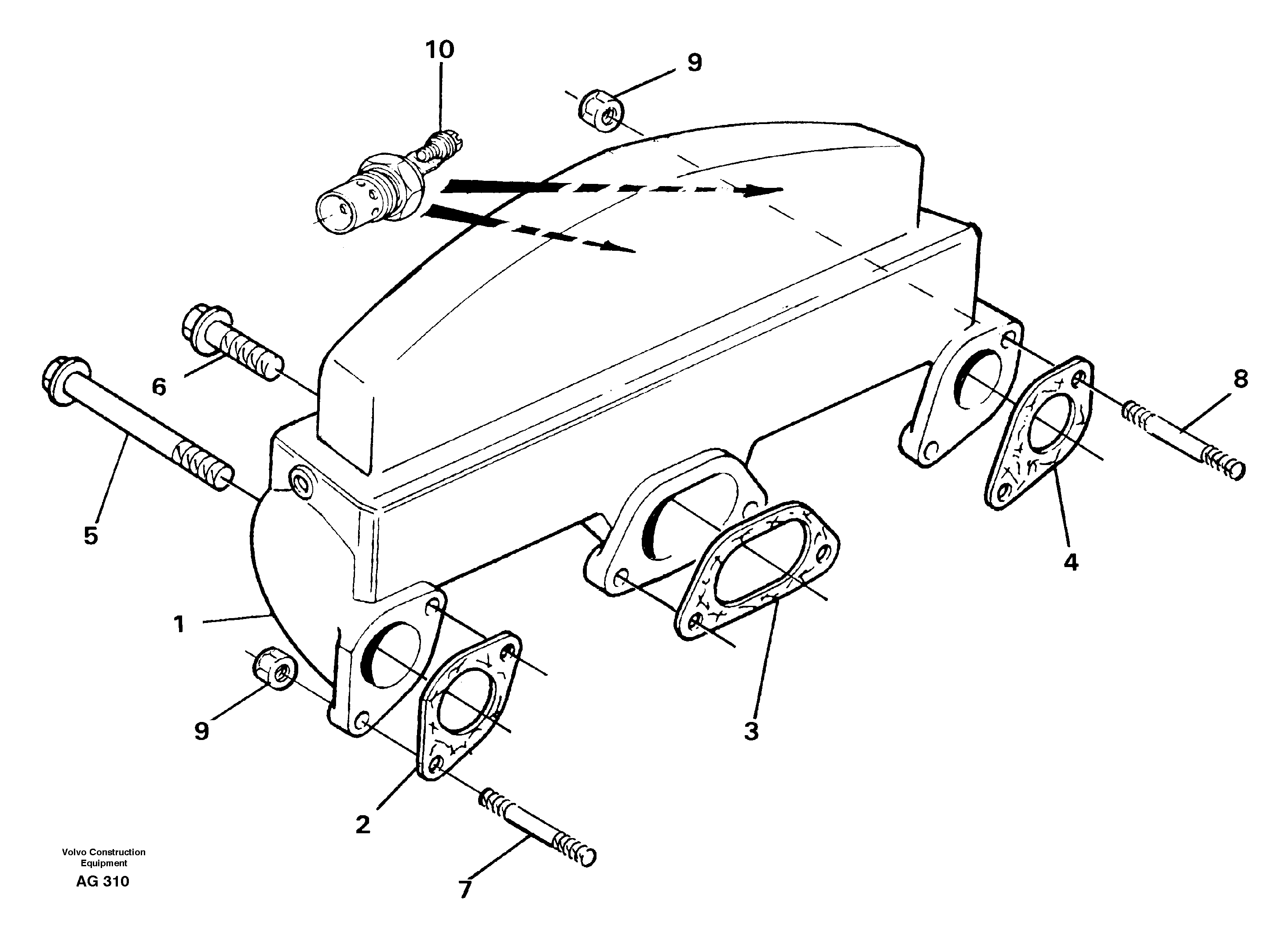 Inlet manifold  TD 40 KAE — volvo parts diagram