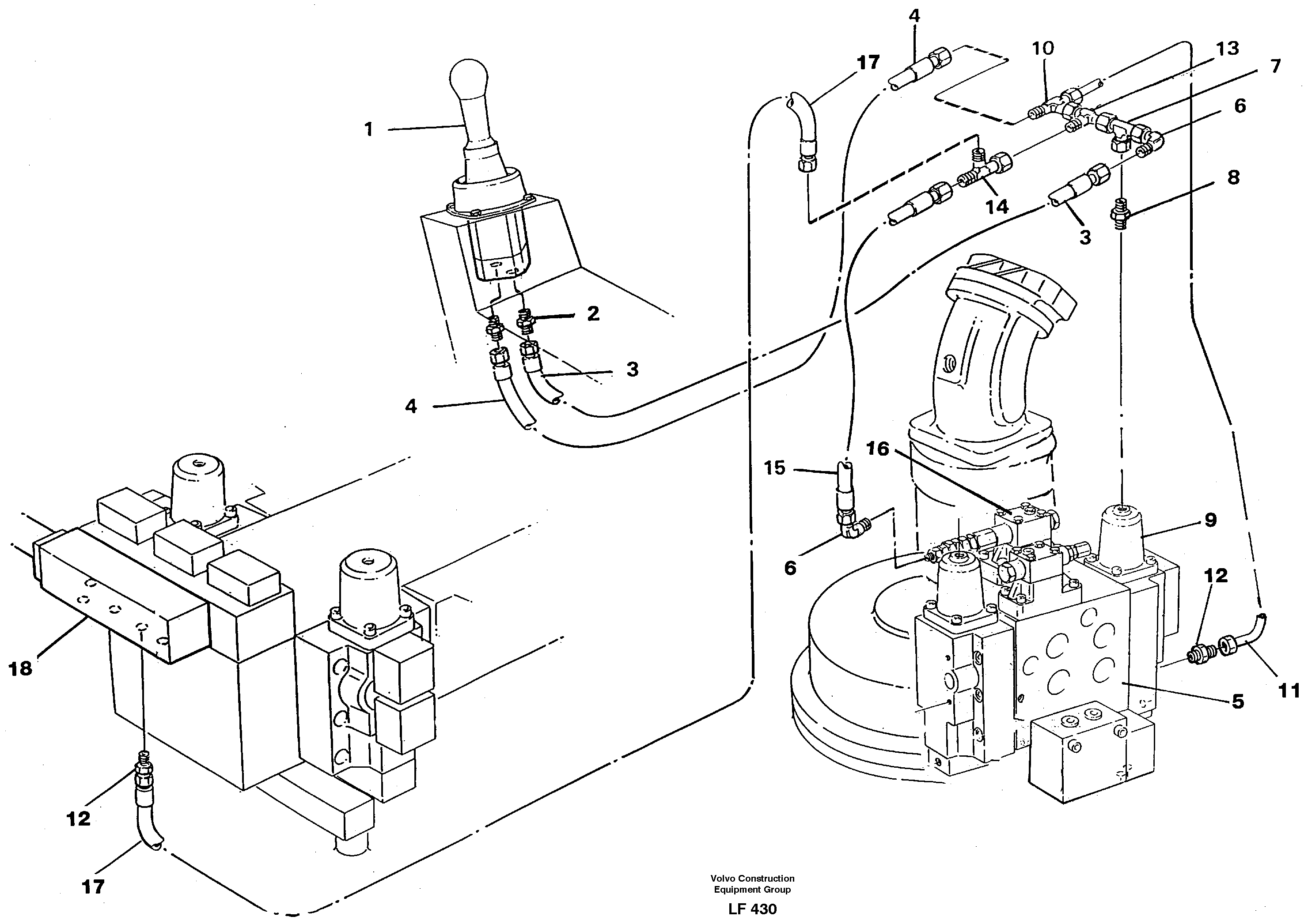 Servo hydraulics, slewing — volvo parts diagram