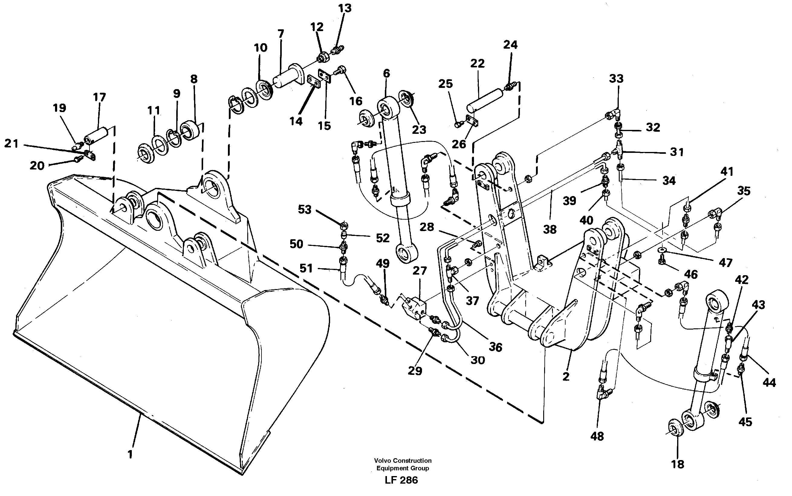 Articulated slope buckets  14253098,14253100 — volvo parts diagram