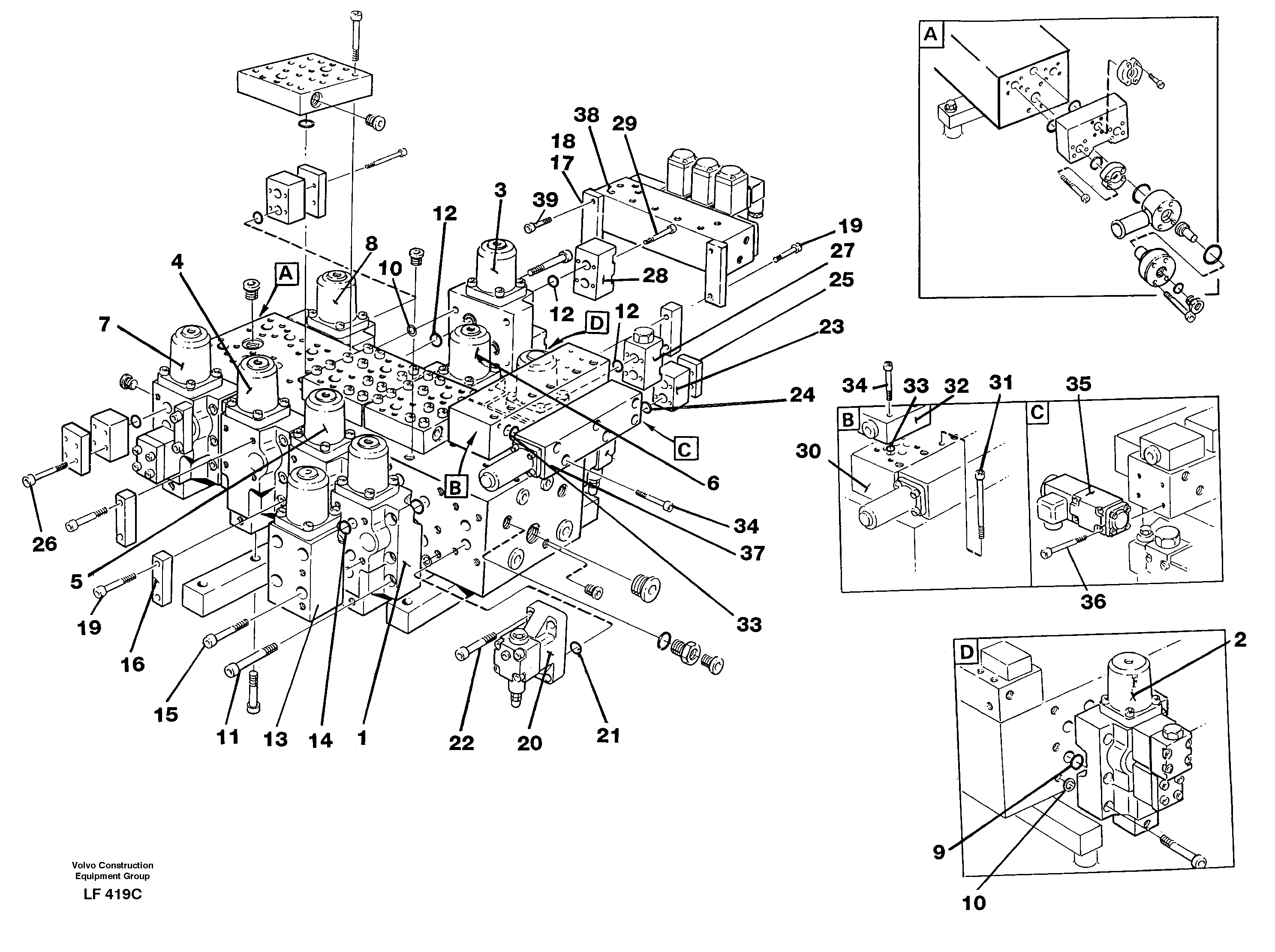 Main valve assembly, valves — volvo parts diagram