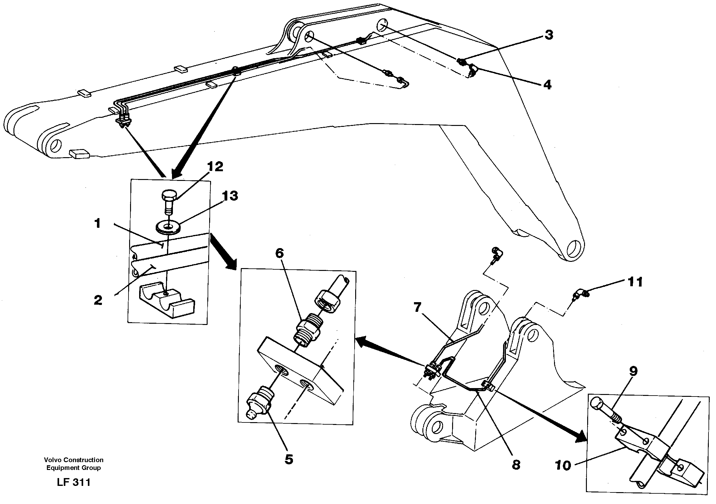 Backhoe lubricating 4,65m — volvo parts diagram